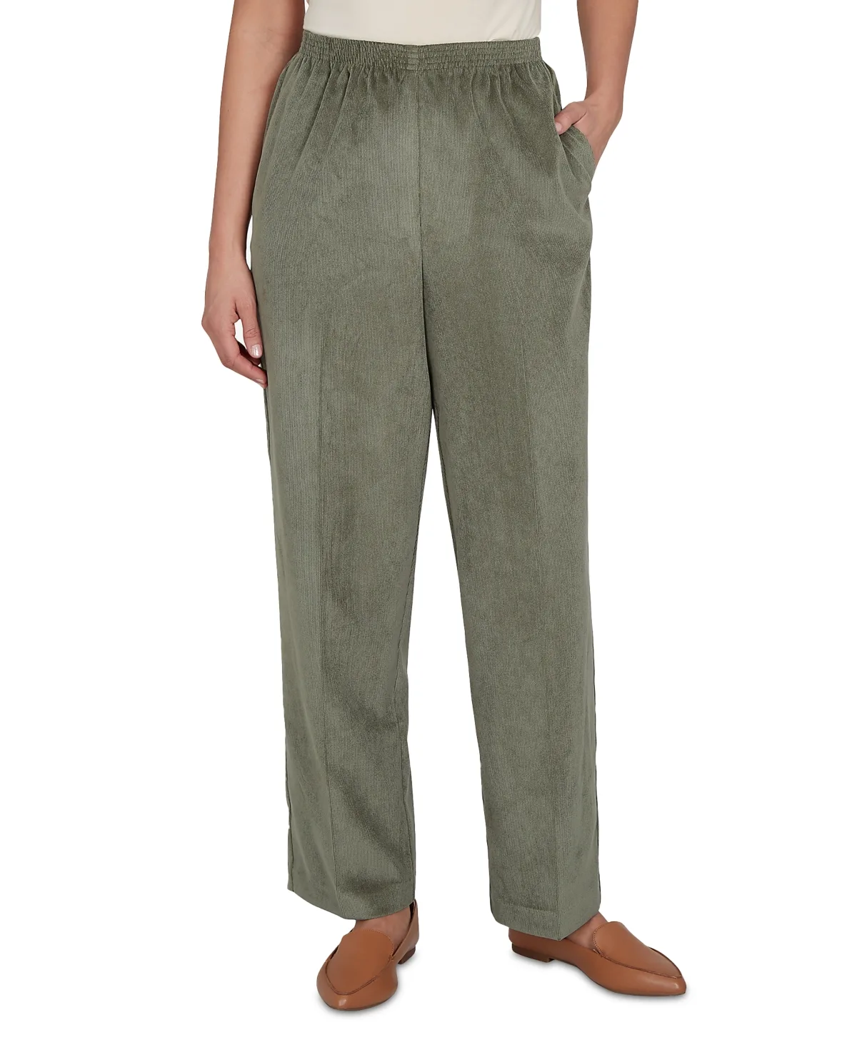 Corduroy Elastic Waist Pants by Alfred Dunner