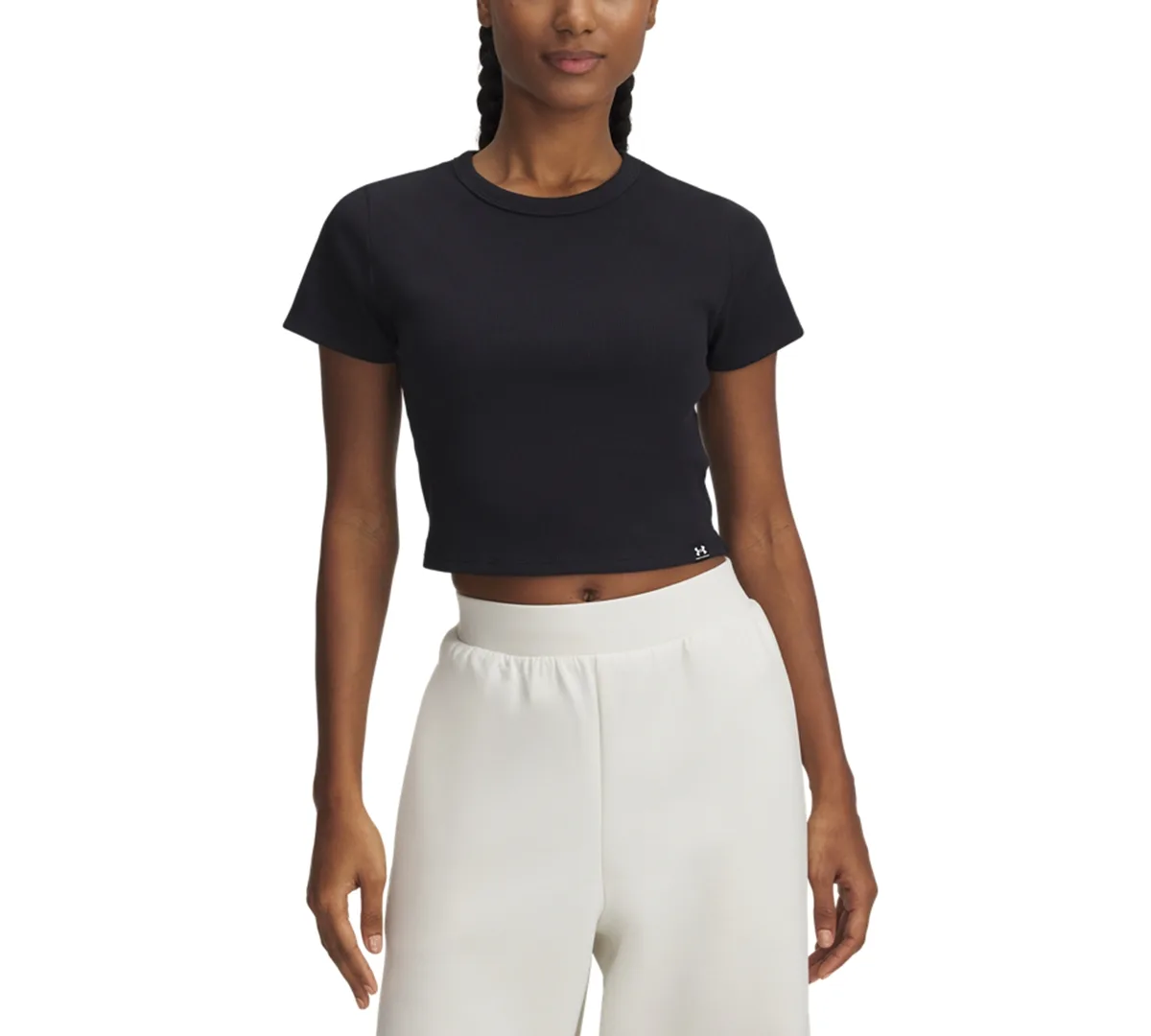 Rival Ribbed Cropped T-Shirt by Under Armour