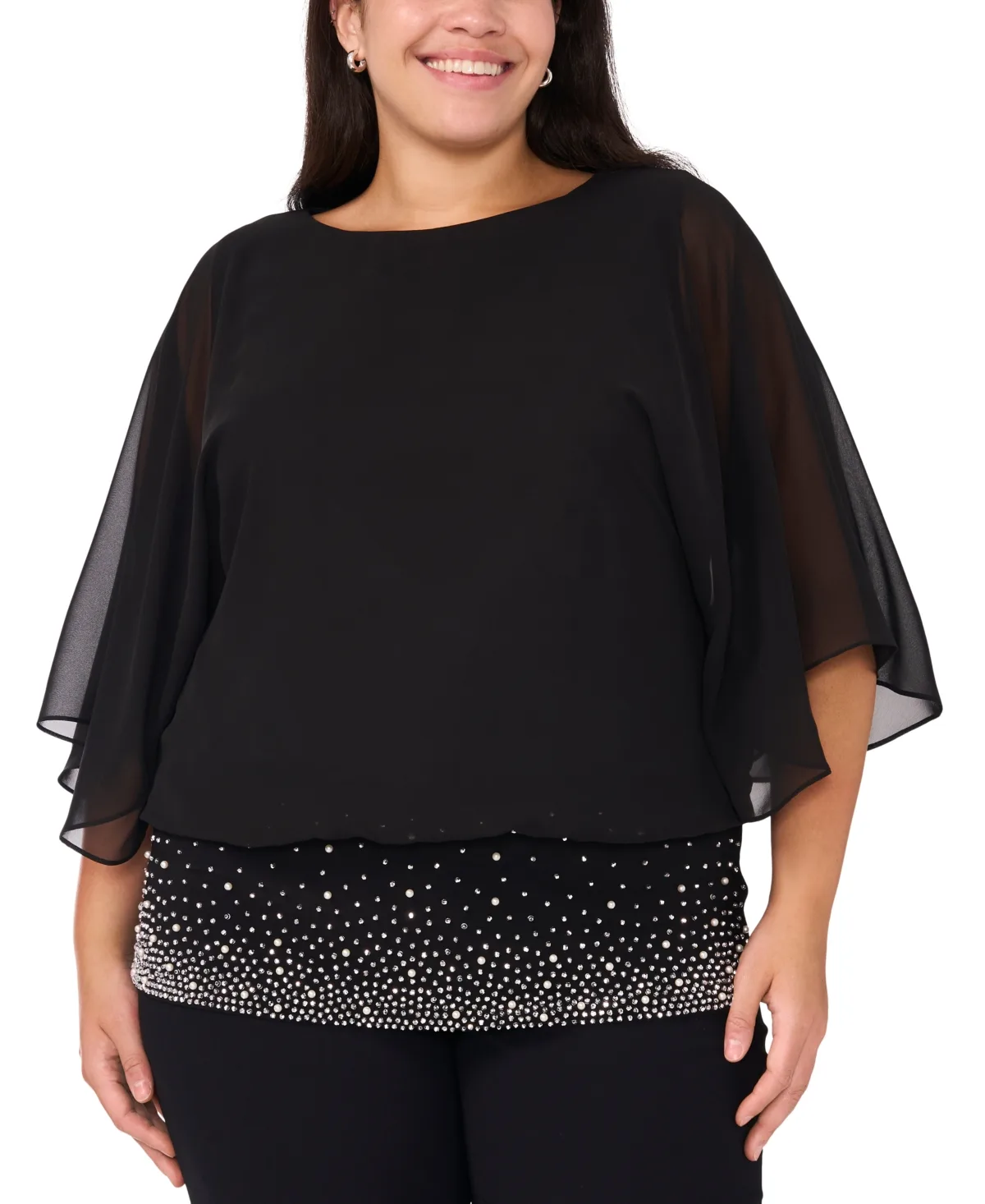 Embellished Chiffon Blouse by Msk