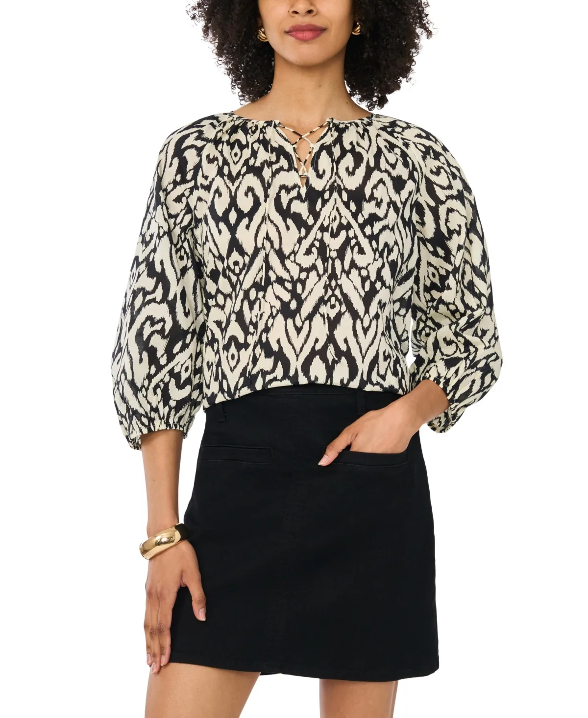Lace-Up Raglan Top by Vince Camuto
