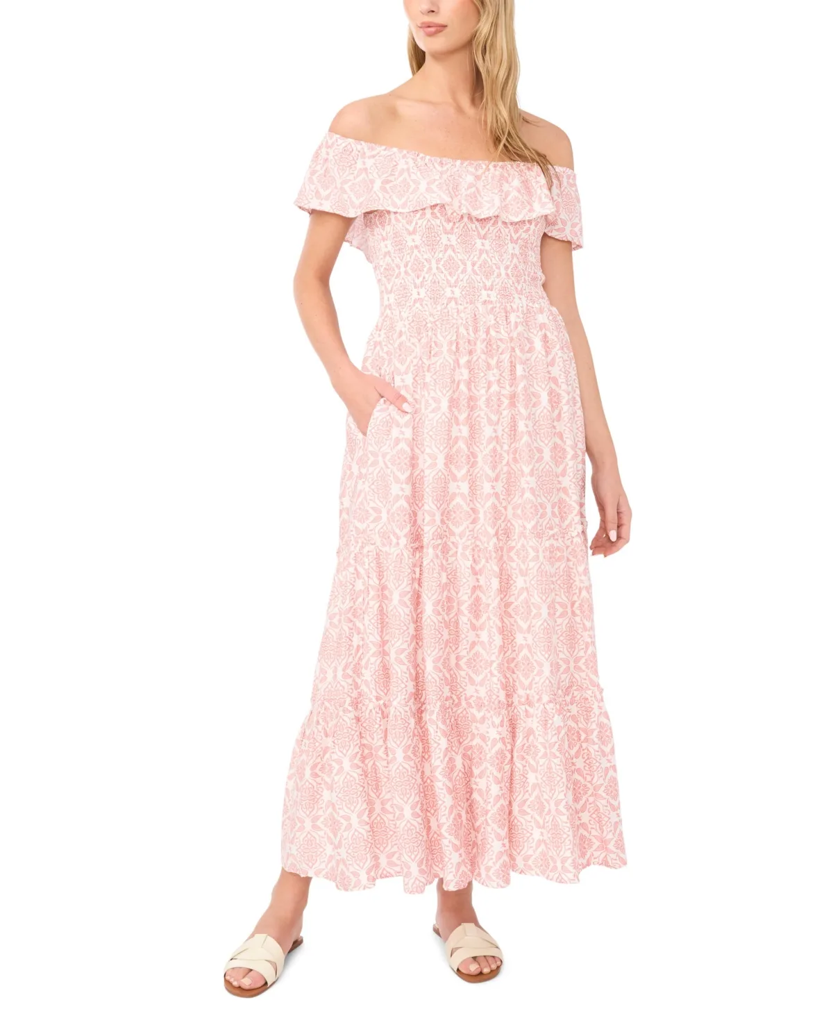 Off-The-Shoulder Ruffle Tier Dress by Vince Camuto