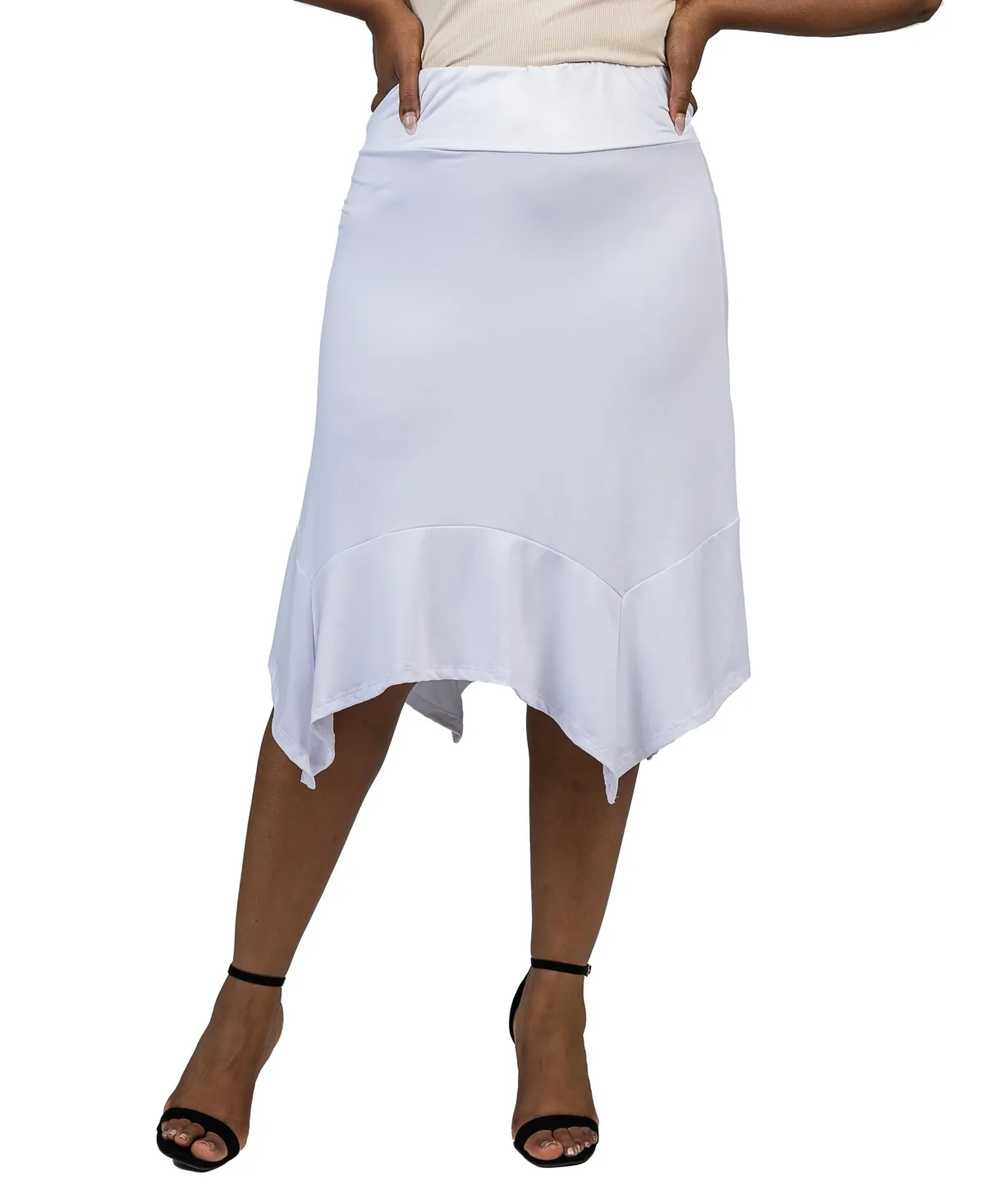 Elastic Waist Handkerchief Skirt by 24seven Comfort Apparel