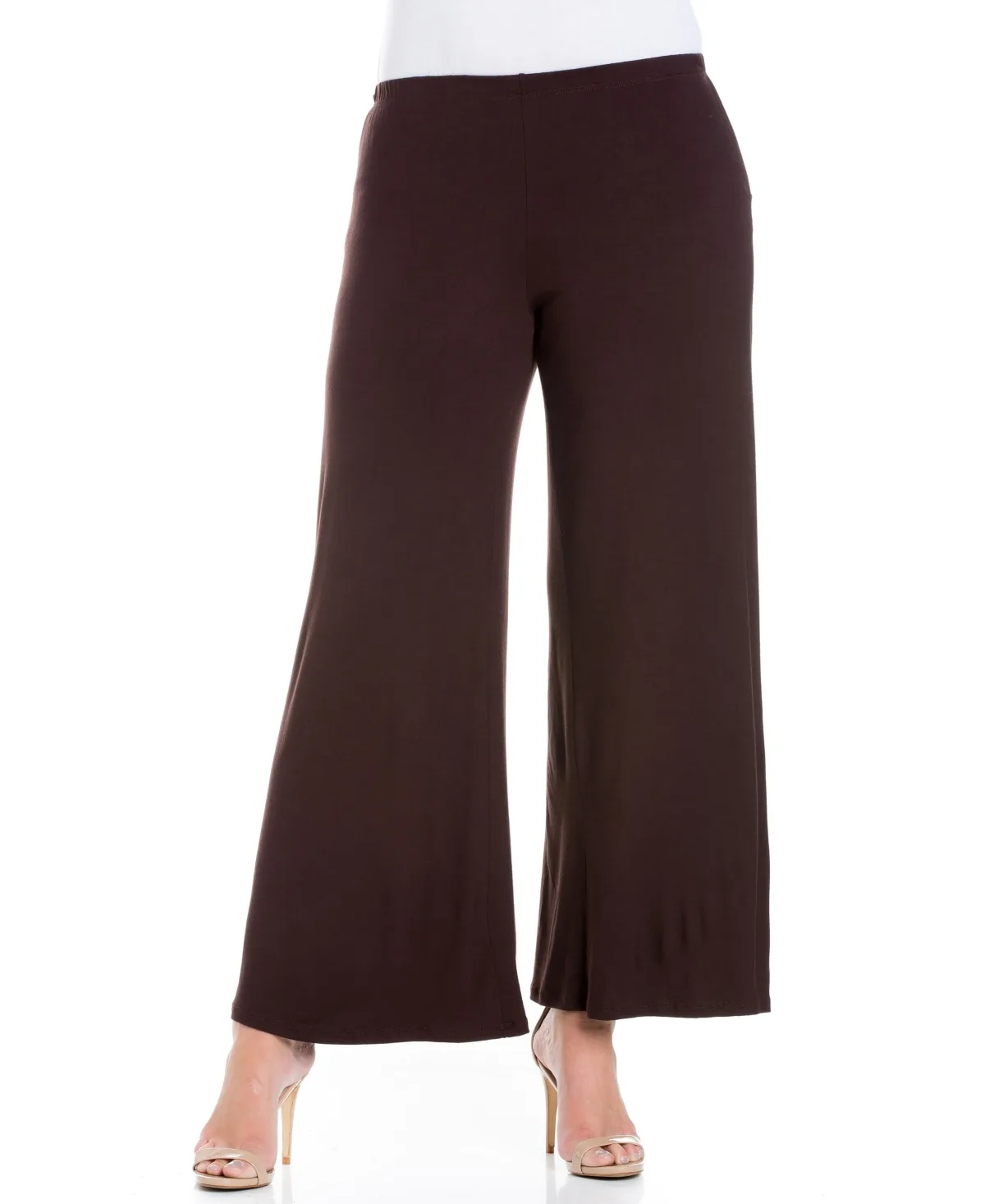 Elastic Waist Flared Leg Palazzo Pants by 24seven Comfort Apparel