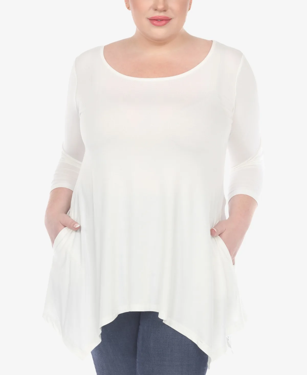 Makayla Scoop Neck Tunic Top by White Mark