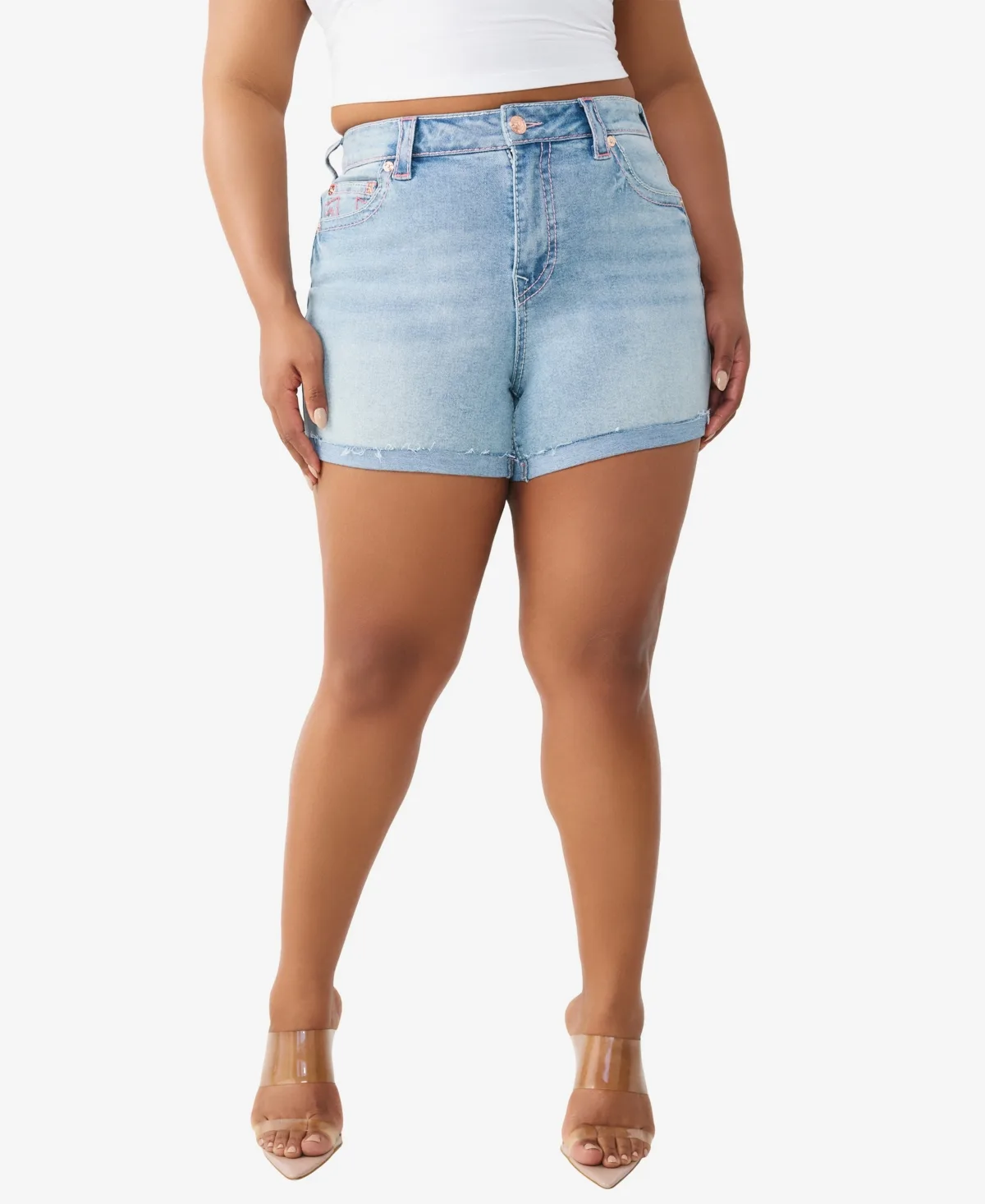 Jennie Mid-Rise Big T-Shorts by True Religion