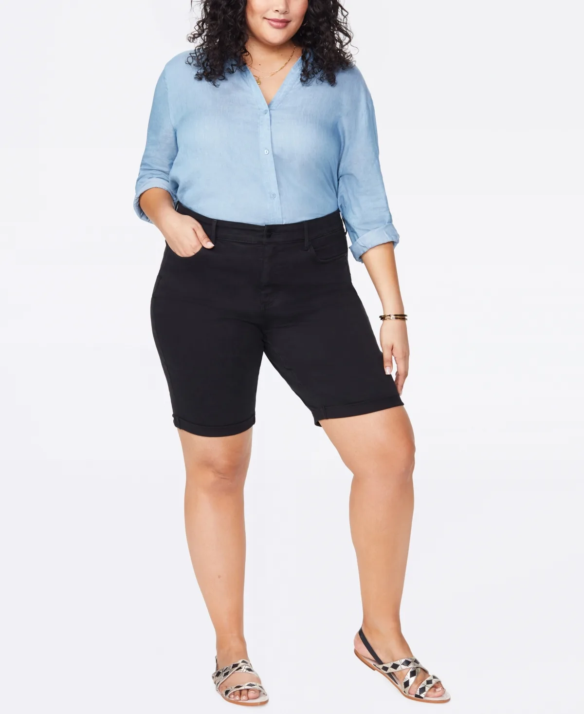 Briella Roll Cuff Denim Shorts by Nydj