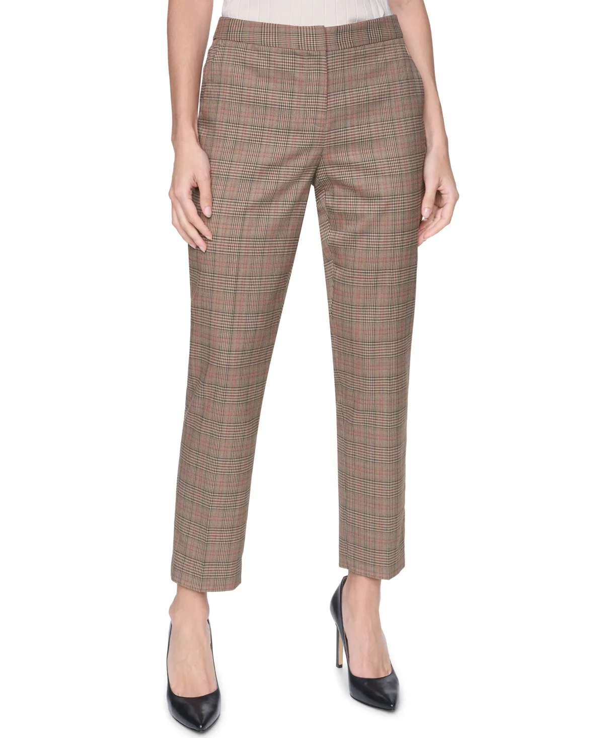 Plaid Mid-Rise Ankle Pants by Tommy Hilfiger