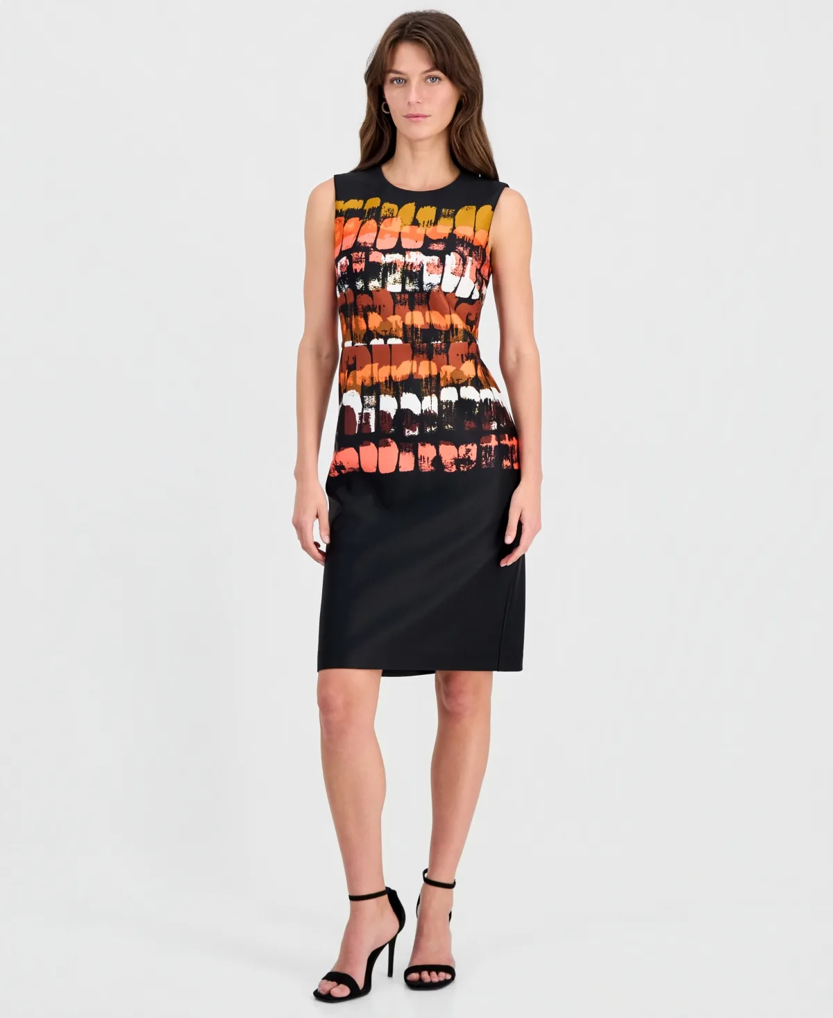 Printed Sleeveless Scuba Sheath Dress by Anne Klein