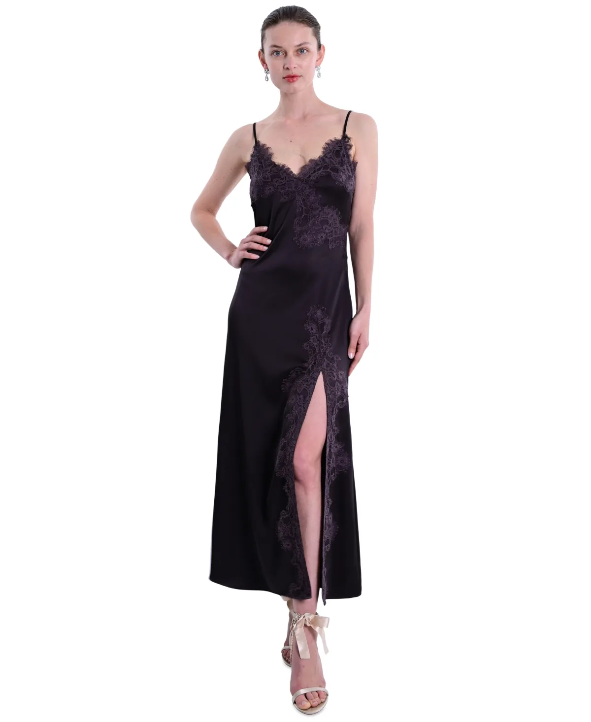 Lace Trim Midi Dress by Marchesa Notte
