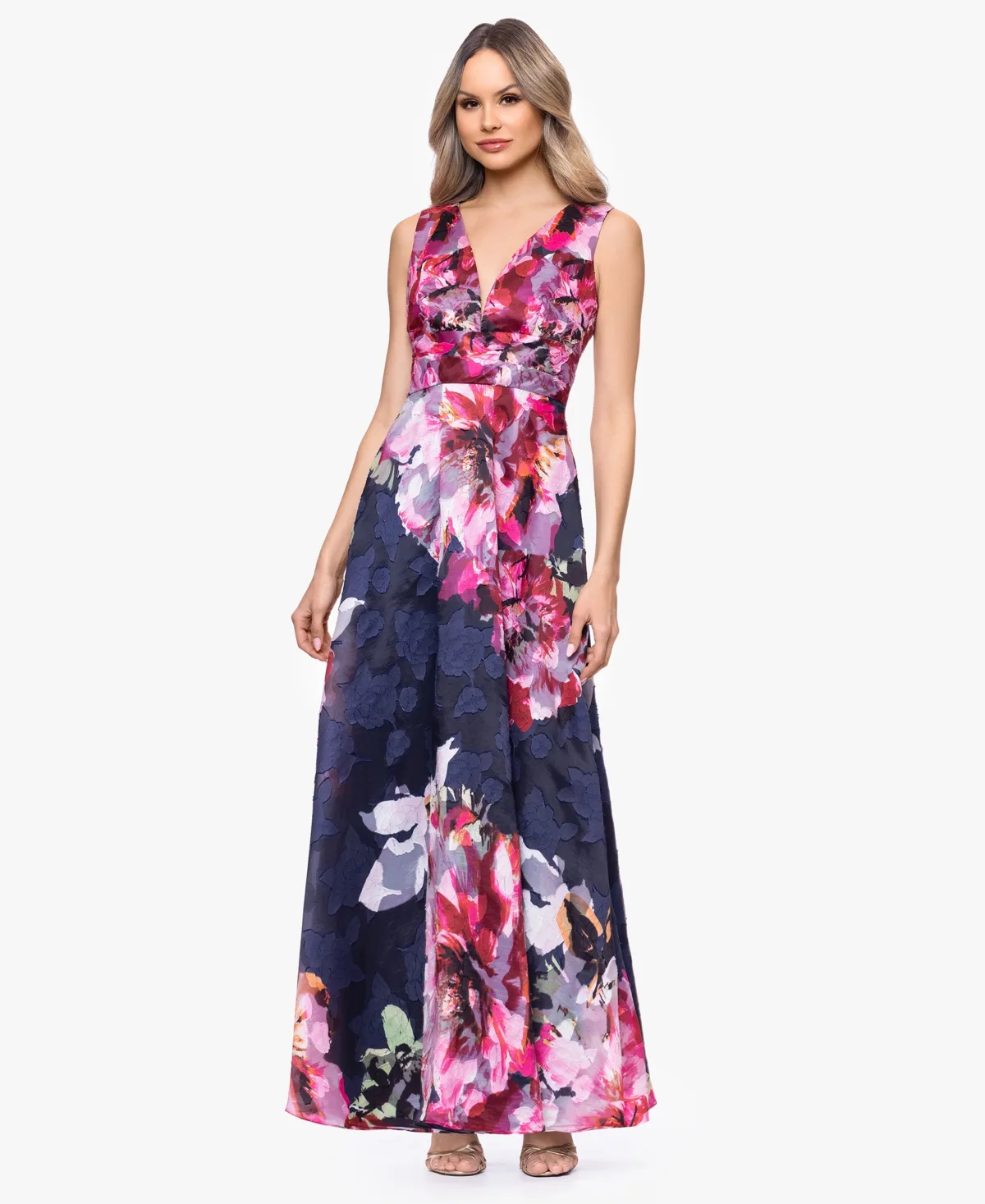 V-Neck Burnout Floral Dress