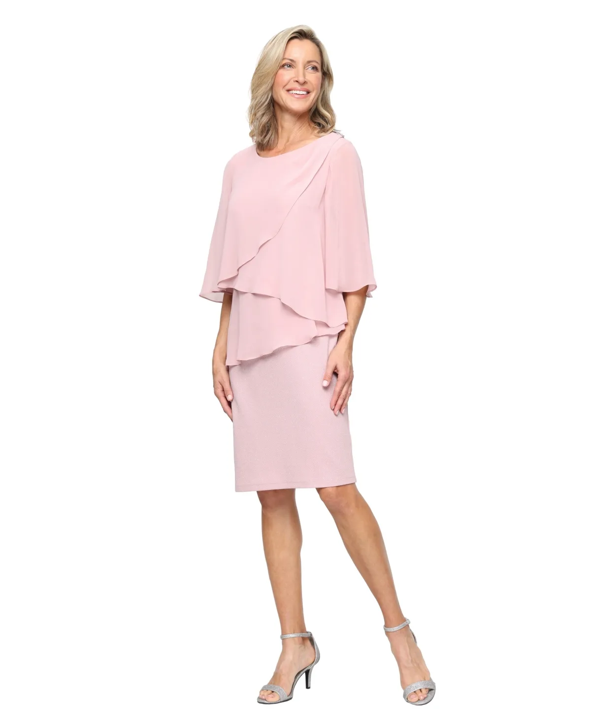 Glitter Knit Sheath Dress by Sl Fashions
