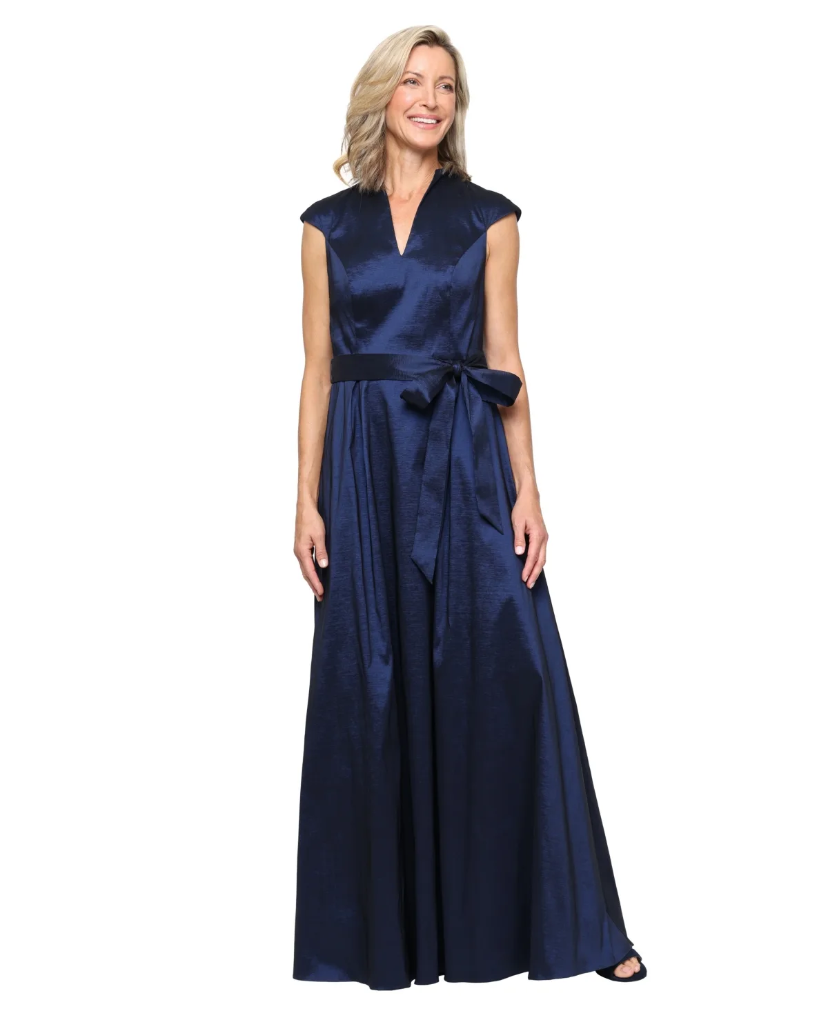 Stretch Taffeta V-Neck Ball Gown by Alex Evenings