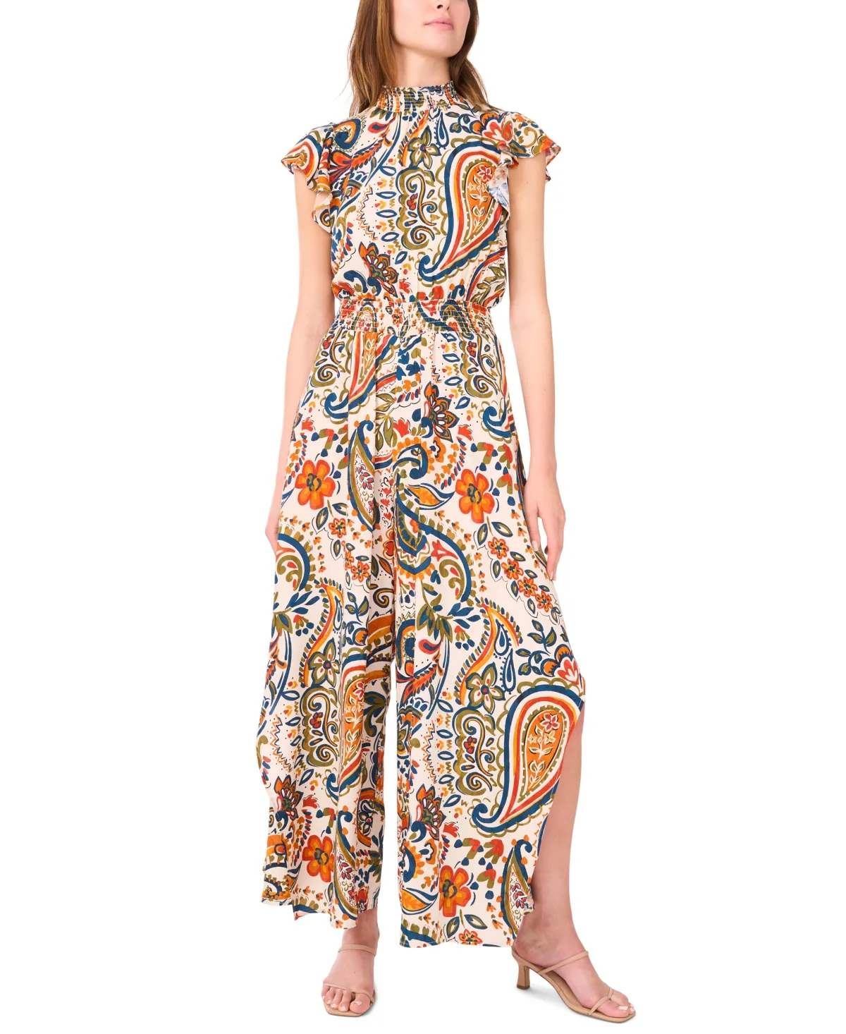 Mock-Neck Wide-Leg Jumpsuit by Msk