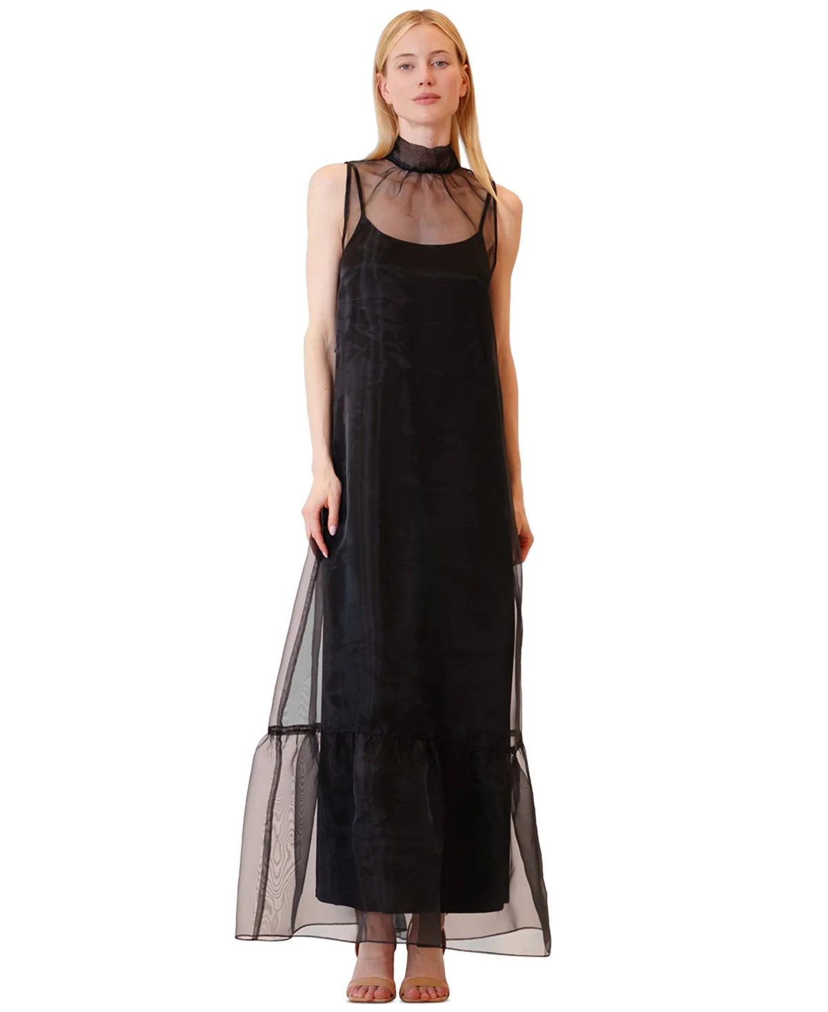 Polyester High Neck Overlay Dress by Julia Jordan