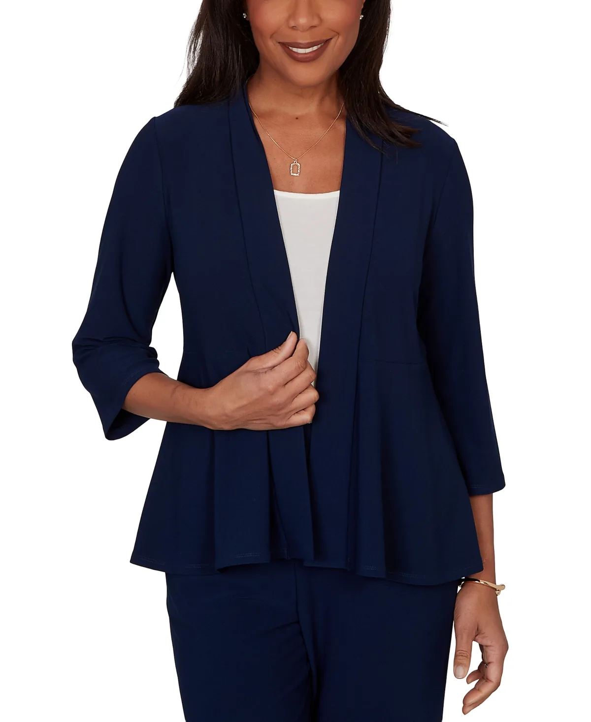 Light Open Crepe Cardigan Top by Alfred Dunner