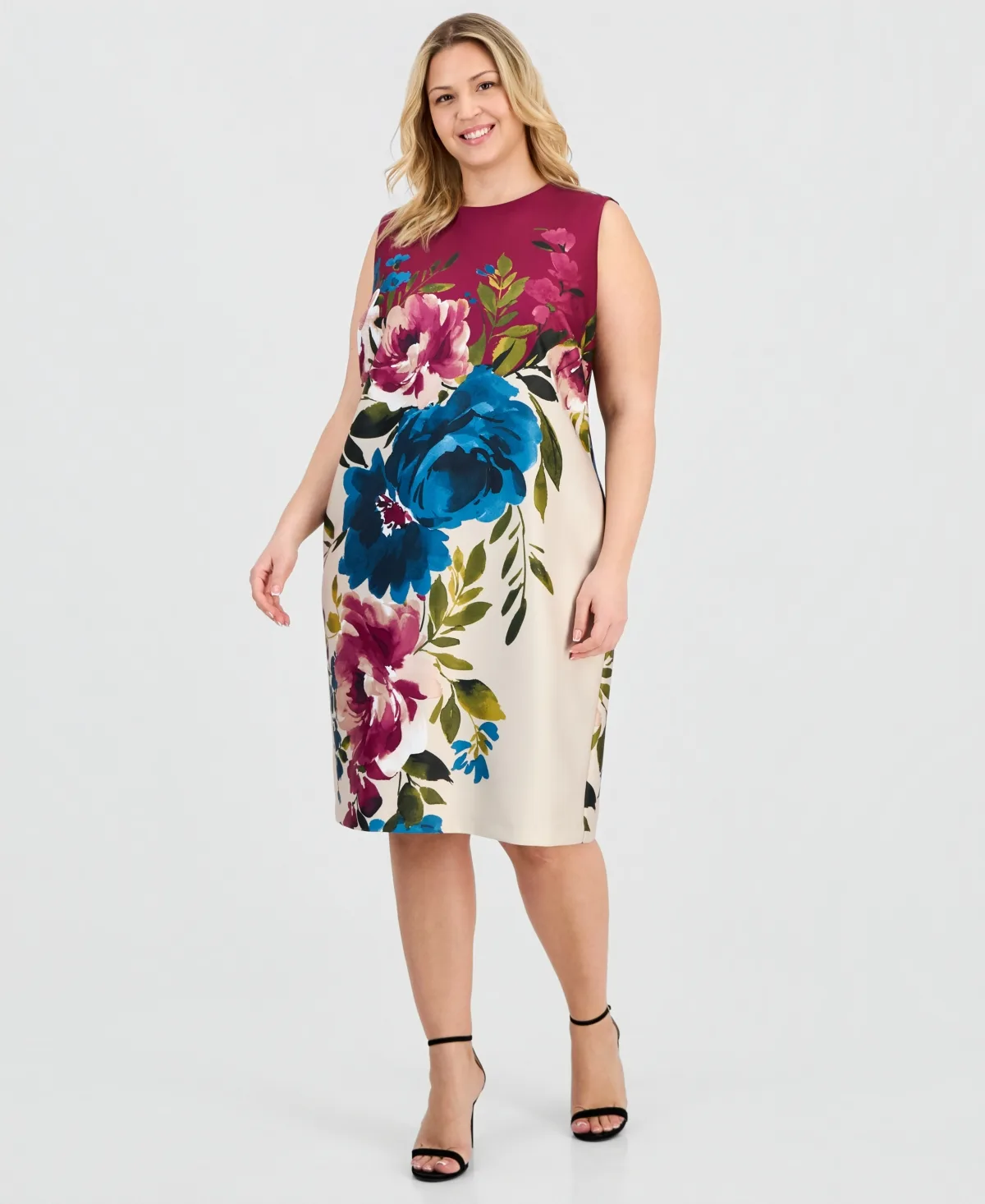 Printed Scuba Sheath Dress by Anne Klein