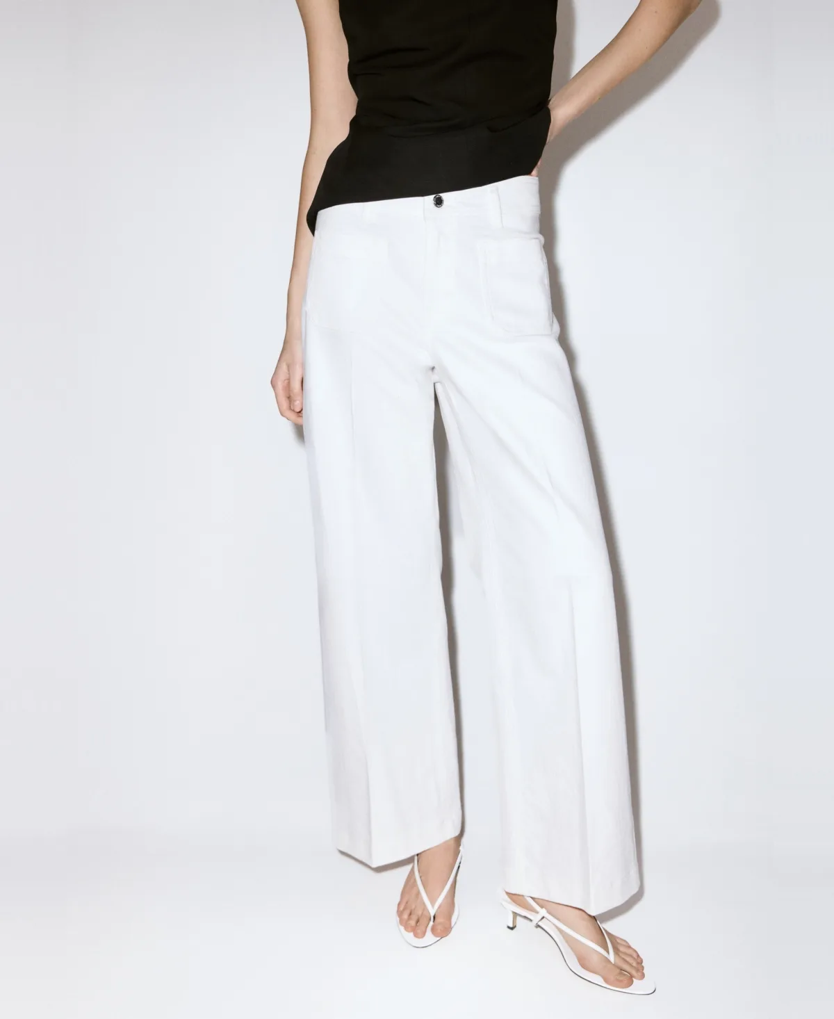 High-Waisted Wide Leg Jeans by Mango