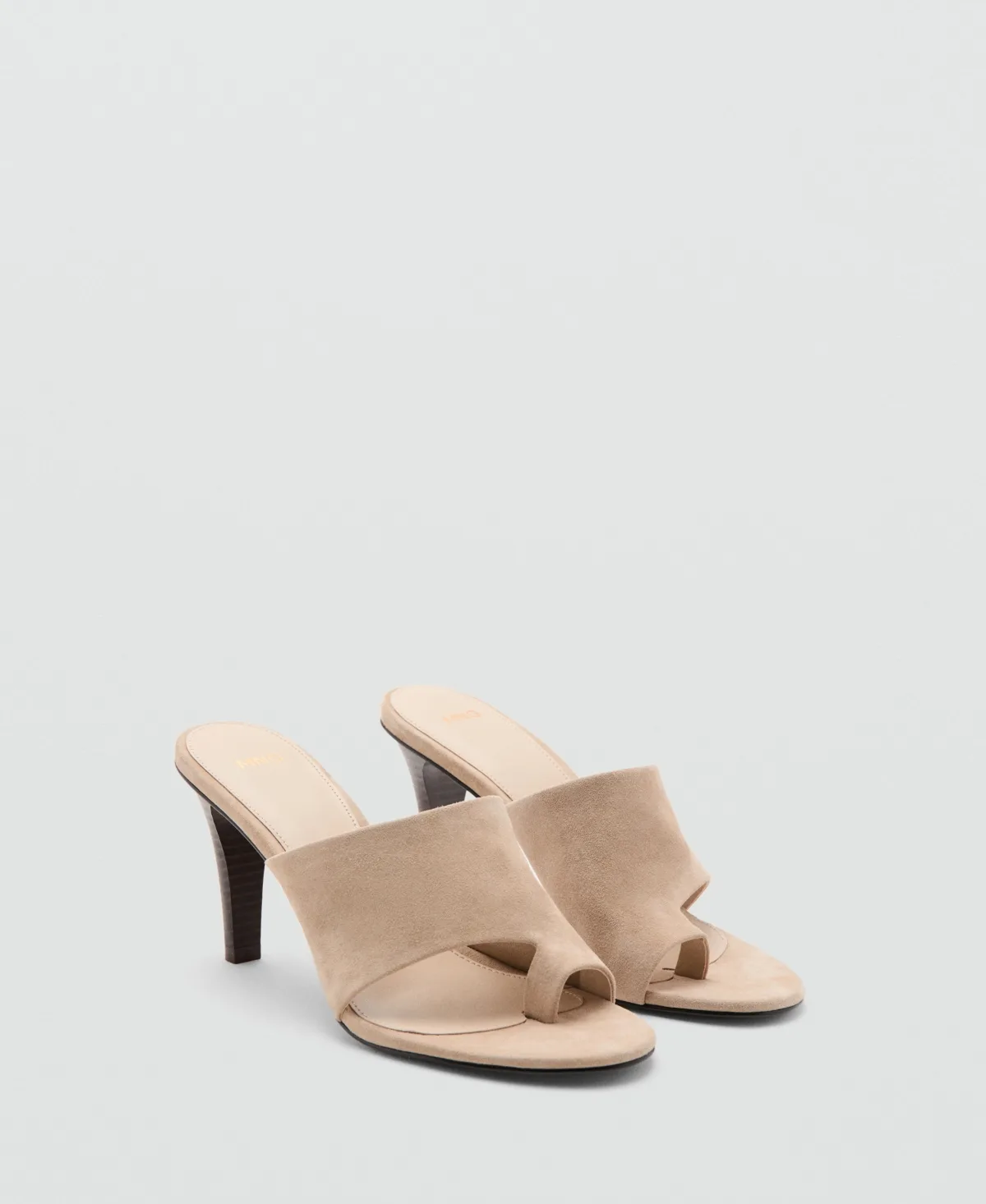 Suede Funnel-Heel Sandals by Mango