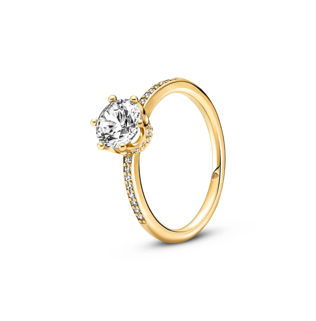 Cubic Zirconia Moments Clear Sparkling Crown Solitaire Ring by Pandora