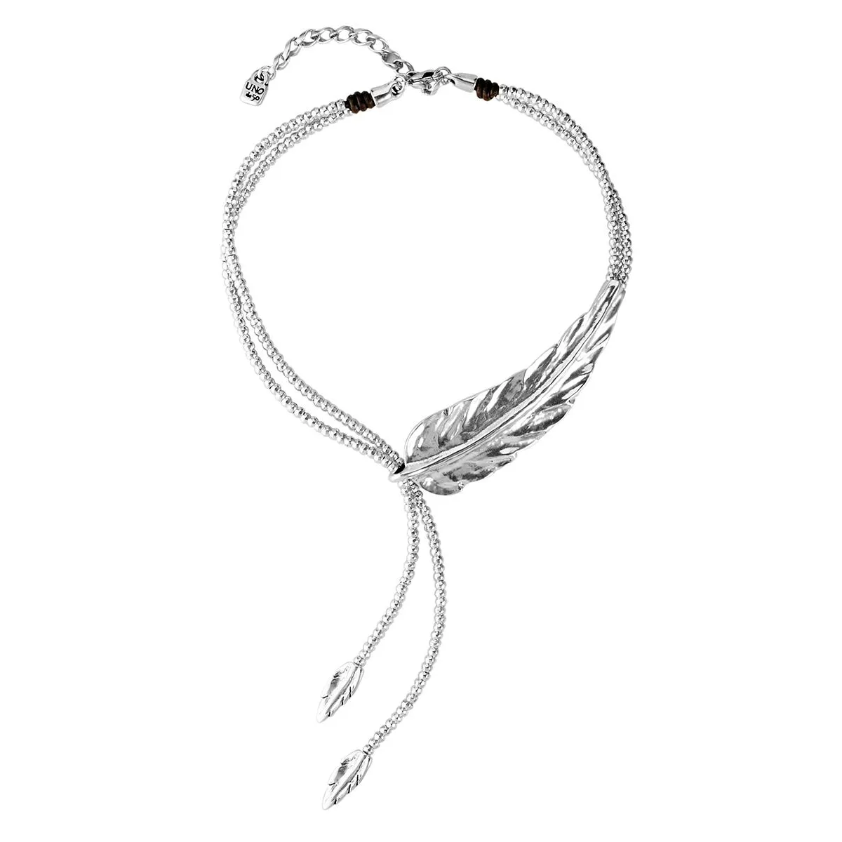 Sterling Silver Larger Feather-Shaped Piece Necklace by Unode50