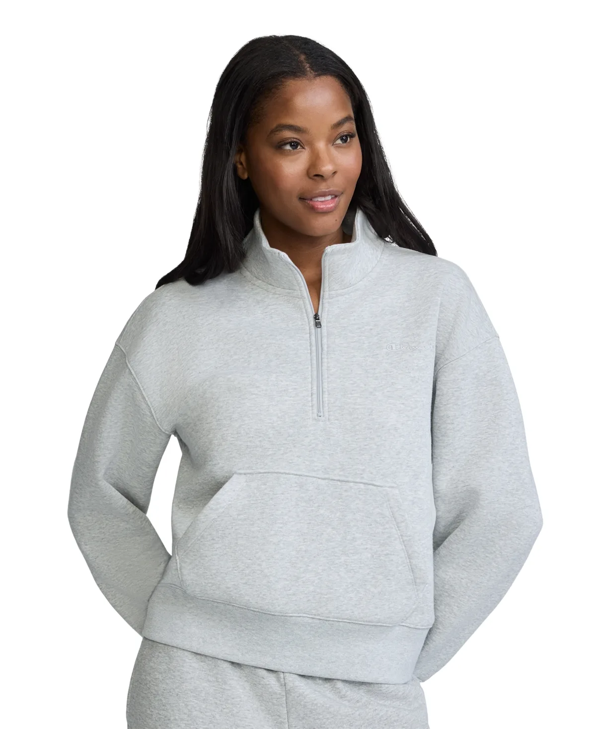 Fleece Mock Neck Quarter-Zip Sweatshirt by Champion