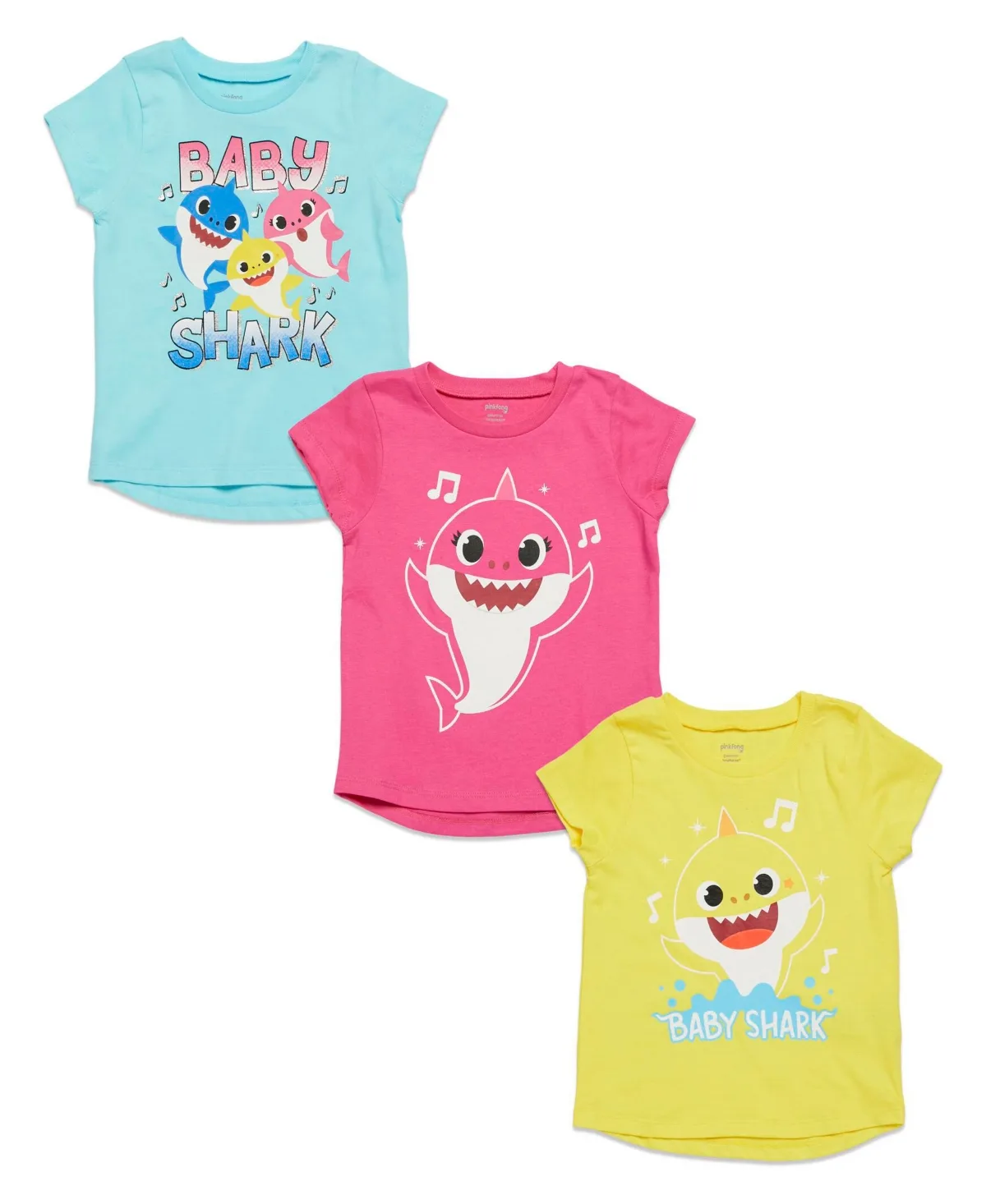 Pinkfong Shark 3 Pack T-Shirts by Baby Shark