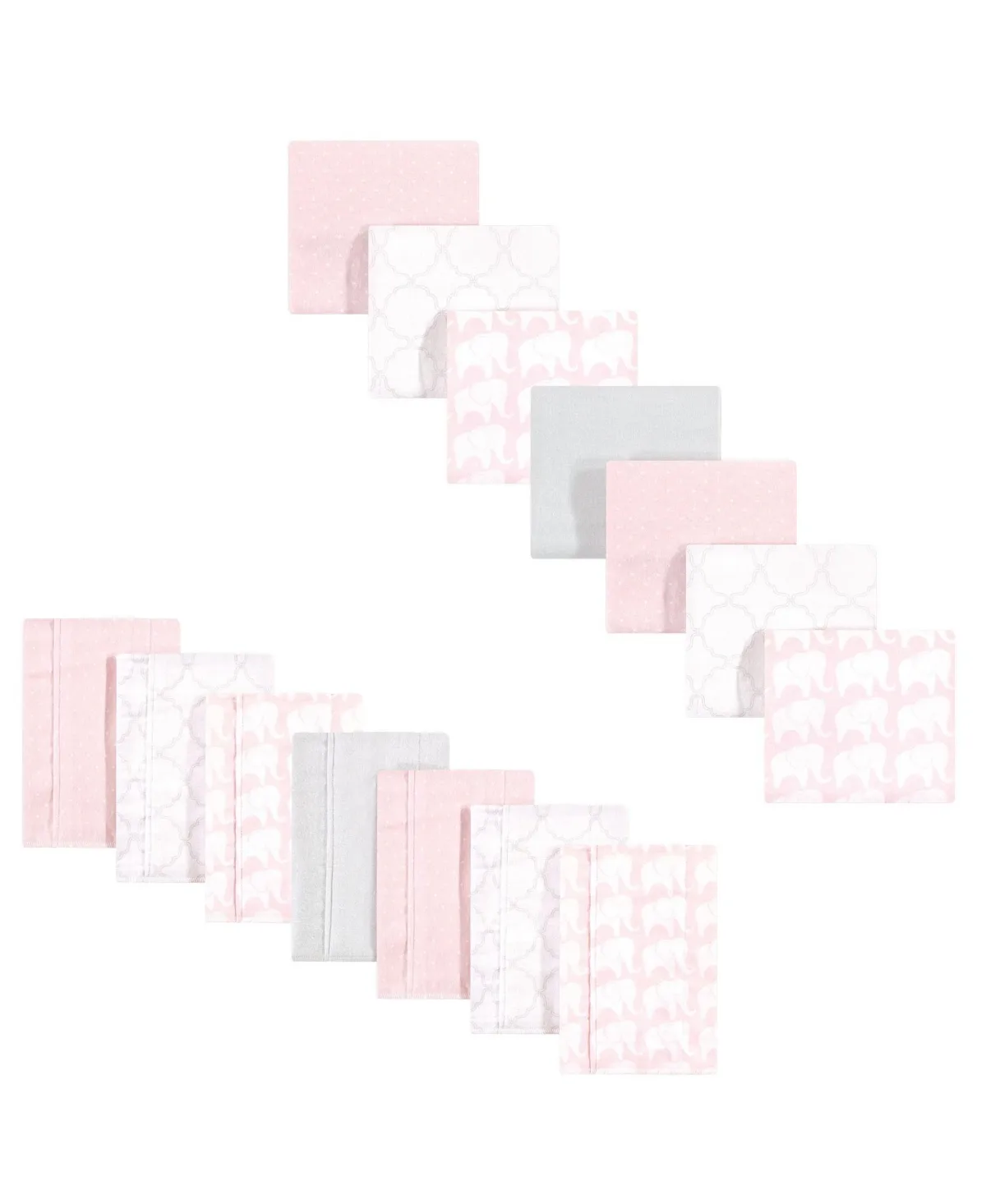 Cotton Flannel Burp Cloths and Receiving Blankets 14-Piece Winter Forest One Size by Hudson Baby