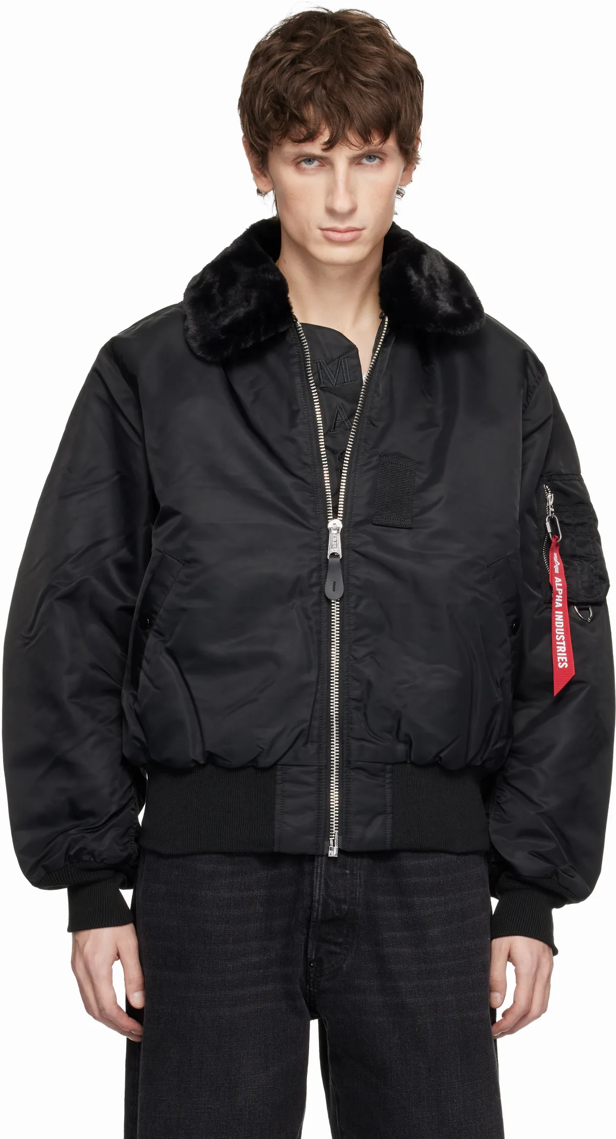 Black Alpha Industries Edition B-15 Flight Reversible Bomber Jacket