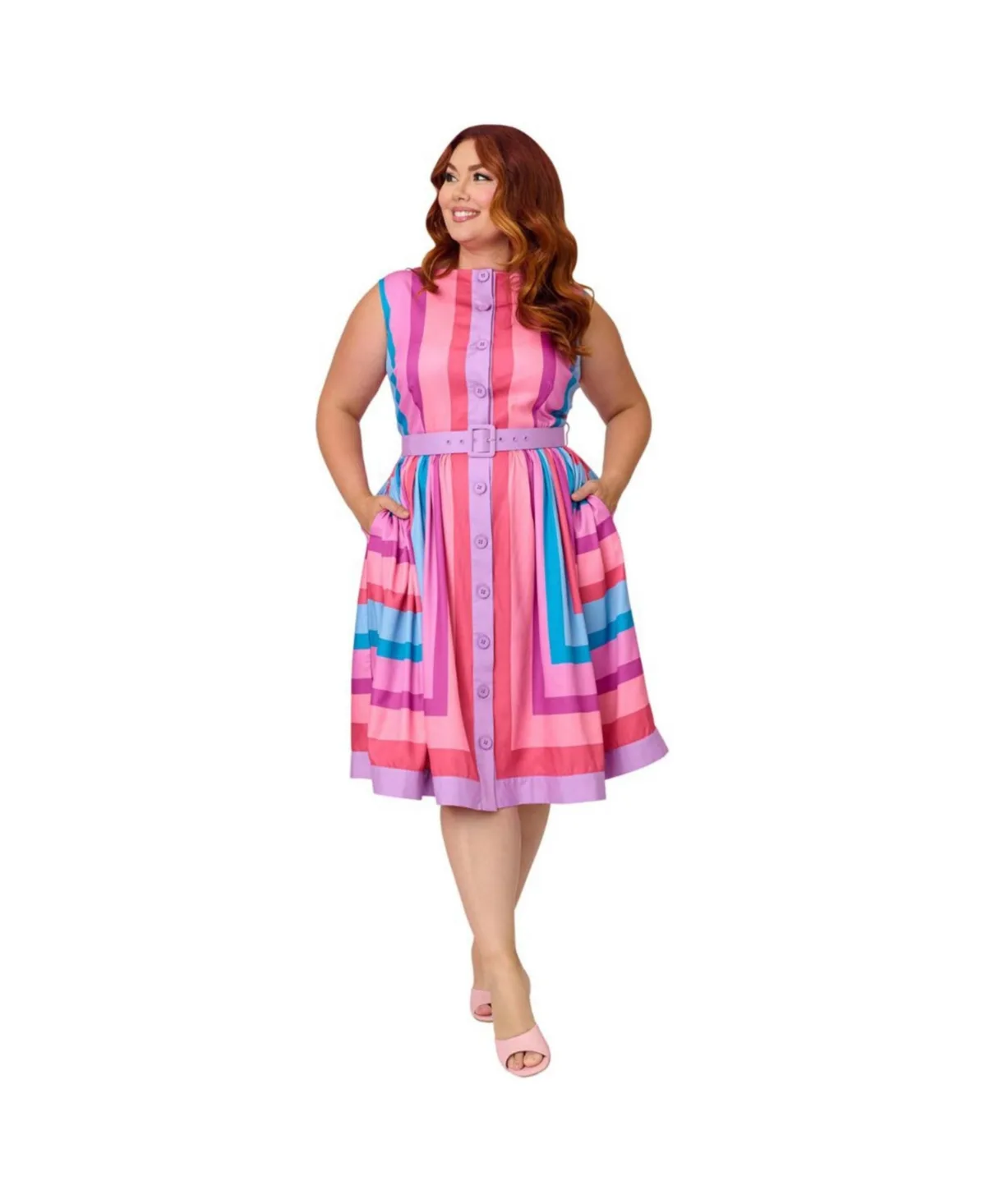 Sleeveless Button Swing Dress by Unique Vintage