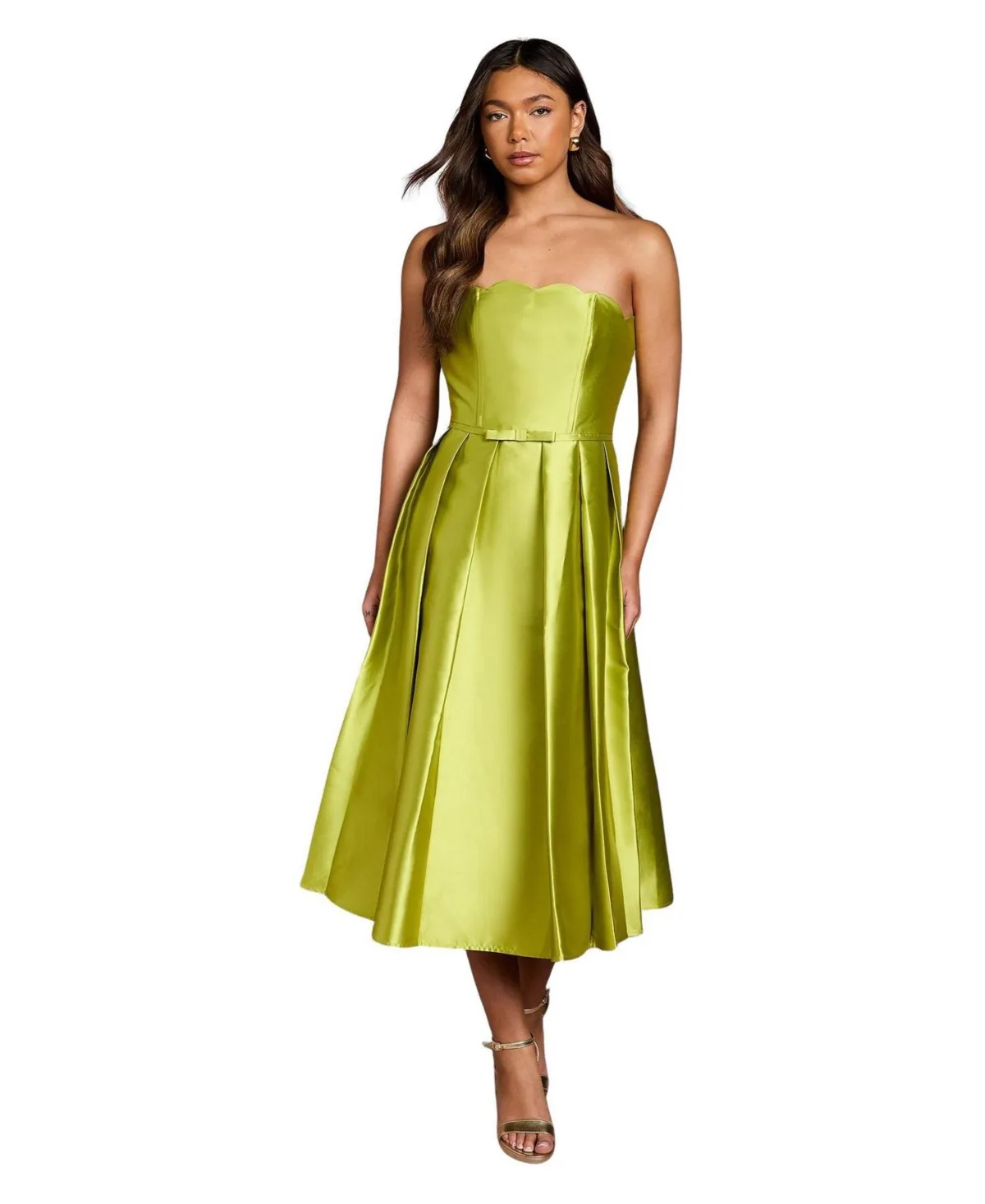Scalloped Strapless Midi Dress by Coast