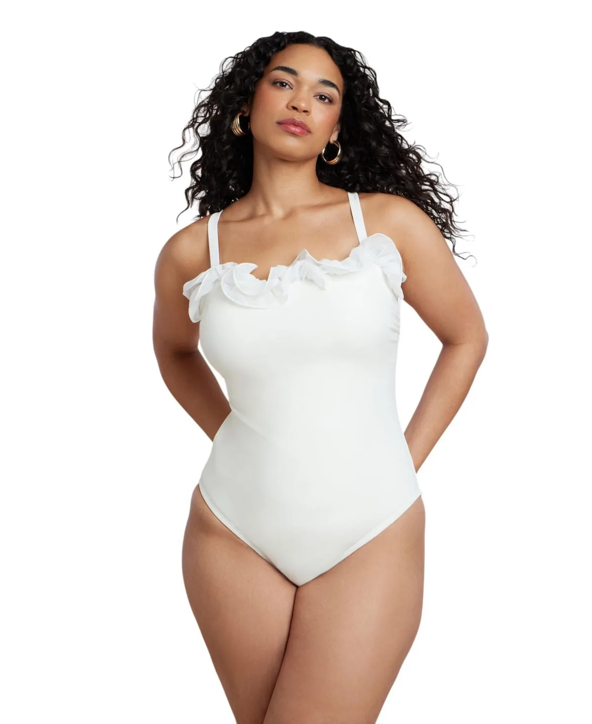 Ruffle Detail One Piece Swimsuit