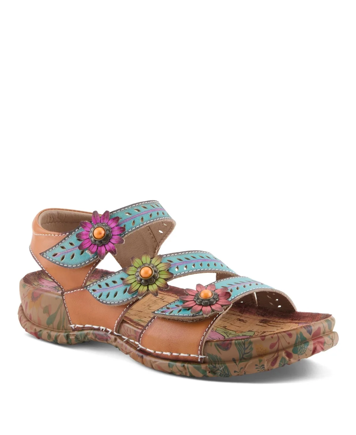 Anewtrio Wedge Sandal with Leather Upper by L'artiste