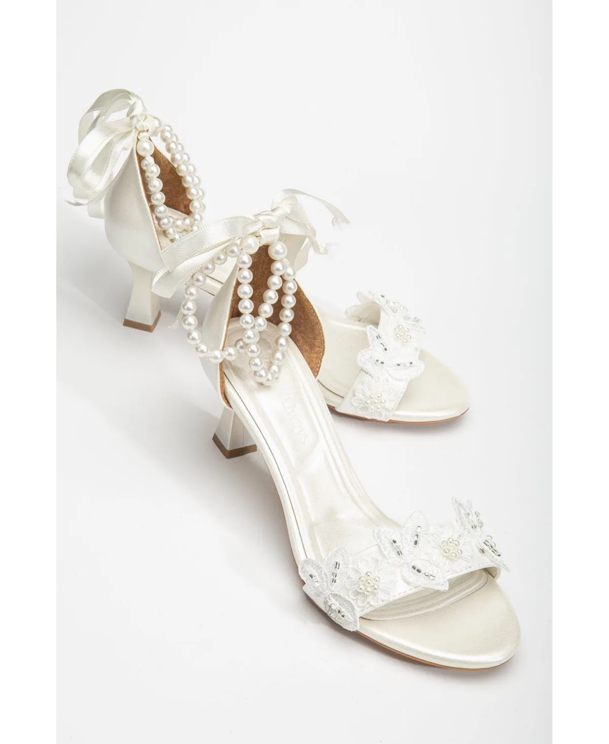 Dawn Lace Sandals with Pearls by Forever & Always Shoes