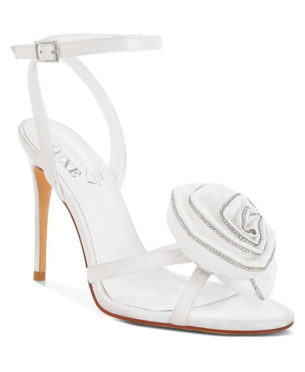 Candela Floral Rhinestone Accent Heel Sandals