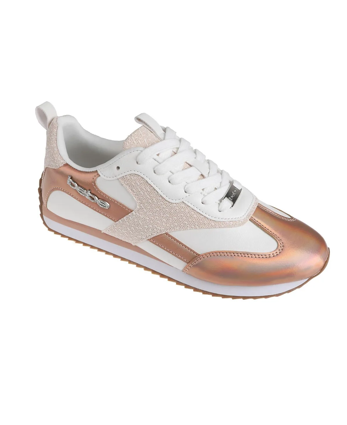 Sneaker with Lurex Upper and Bebe Rhinestone Hardware by Bebe