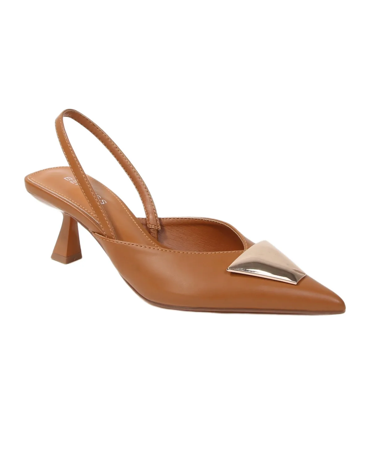 Cielo Slingback Pumps with Gold-Tone Trapezoid Accent