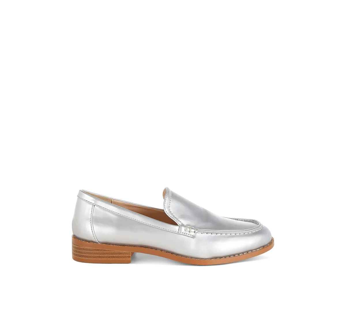 Corleone Pleather Stacked Heel Loafers by Rag & Co