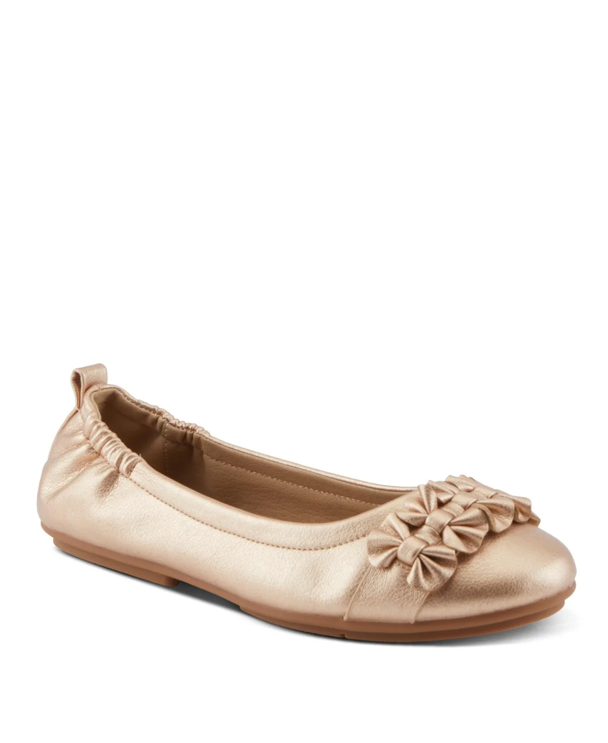 Bow Detail and Scrunch Back Ballay Ballet Flats by Patrizia