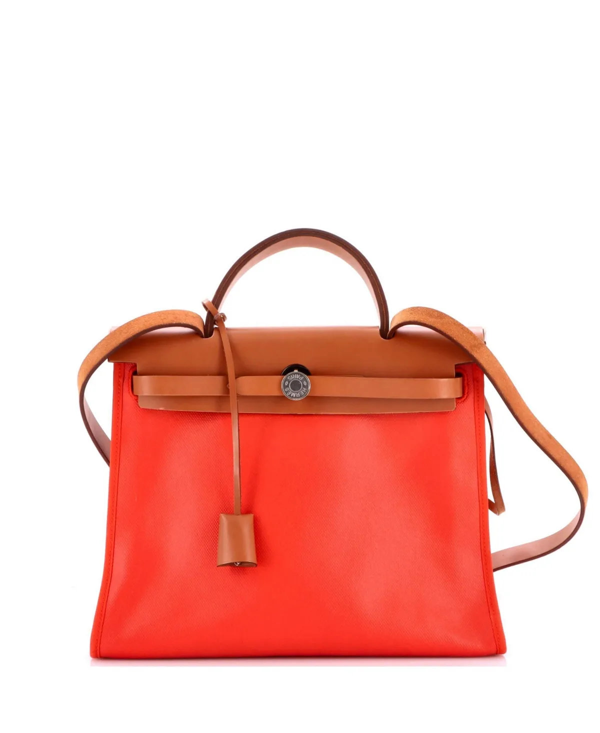 31 Herbag Zip Berline Vache Canvas and Leather by Pre-owned Hermes