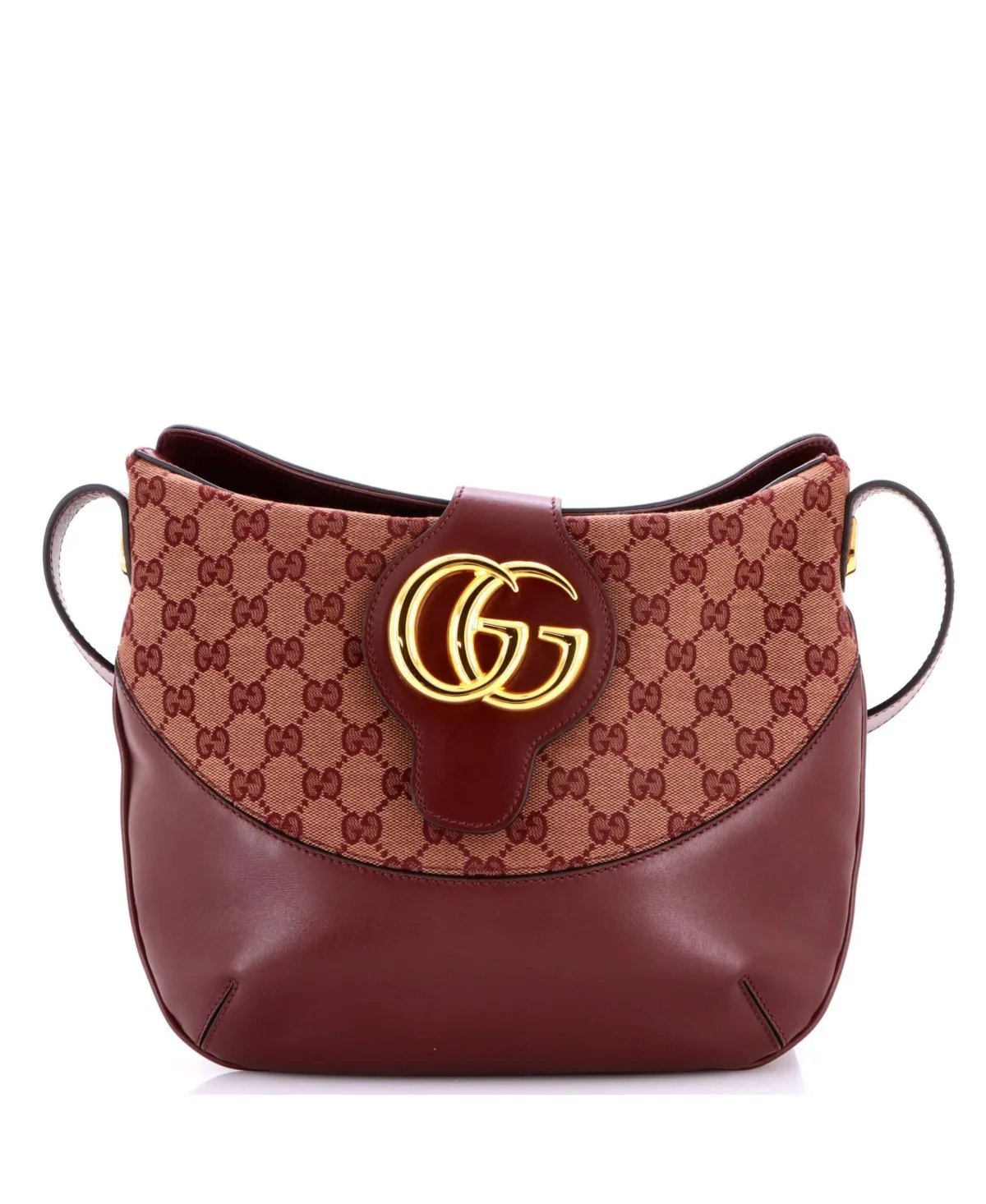 Medium Arli Crossbody Bag Leather and Gg Canvas by Pre-owned Gucci