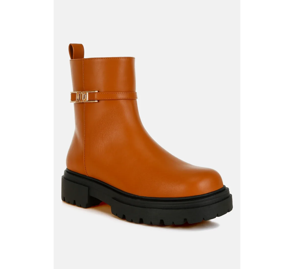 Corsac Buckle Belt Ankle Boots by London Rag