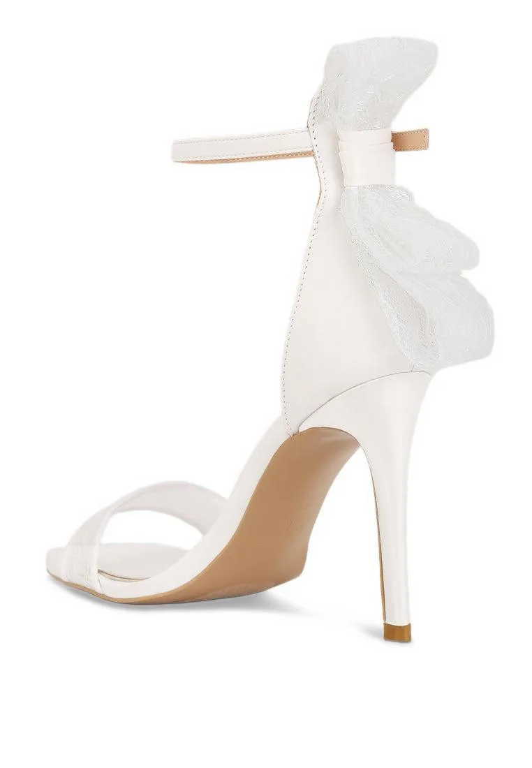 Delancy Bow Detail Lace Stiletto Sandals