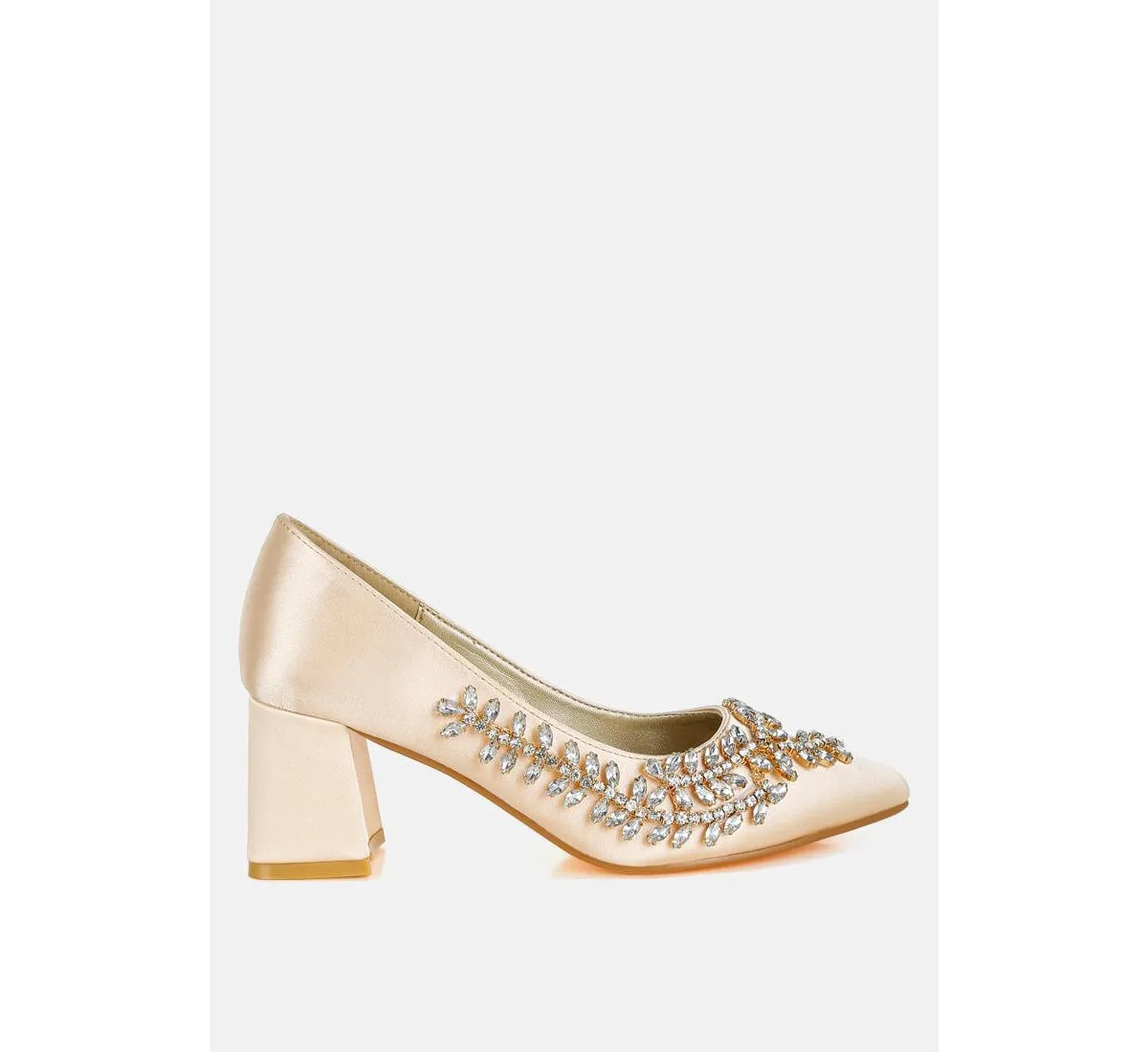 Abatina Satin Diamante Embellished Pumps by London Rag