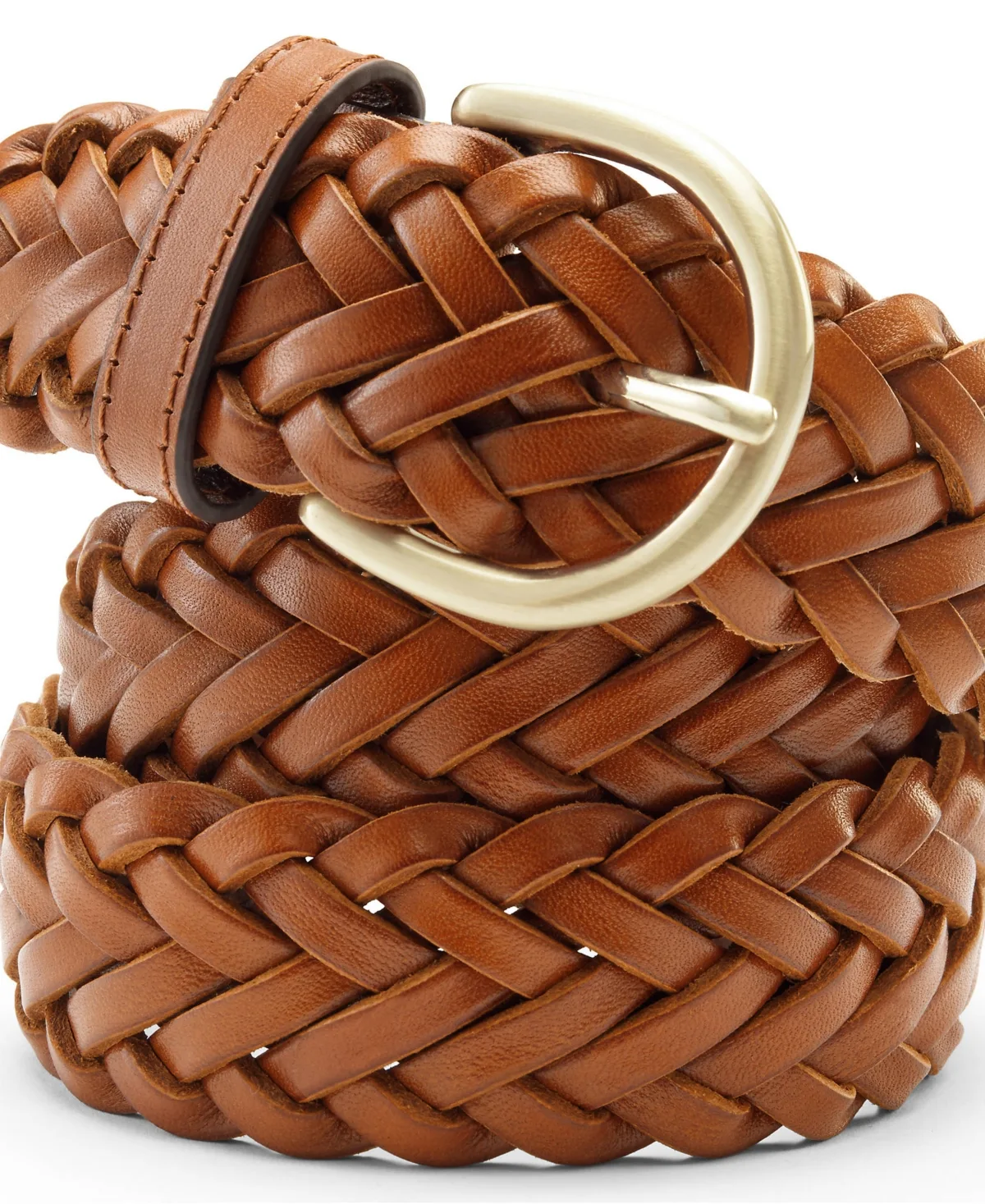 Leather Braided Belt by Lands' End