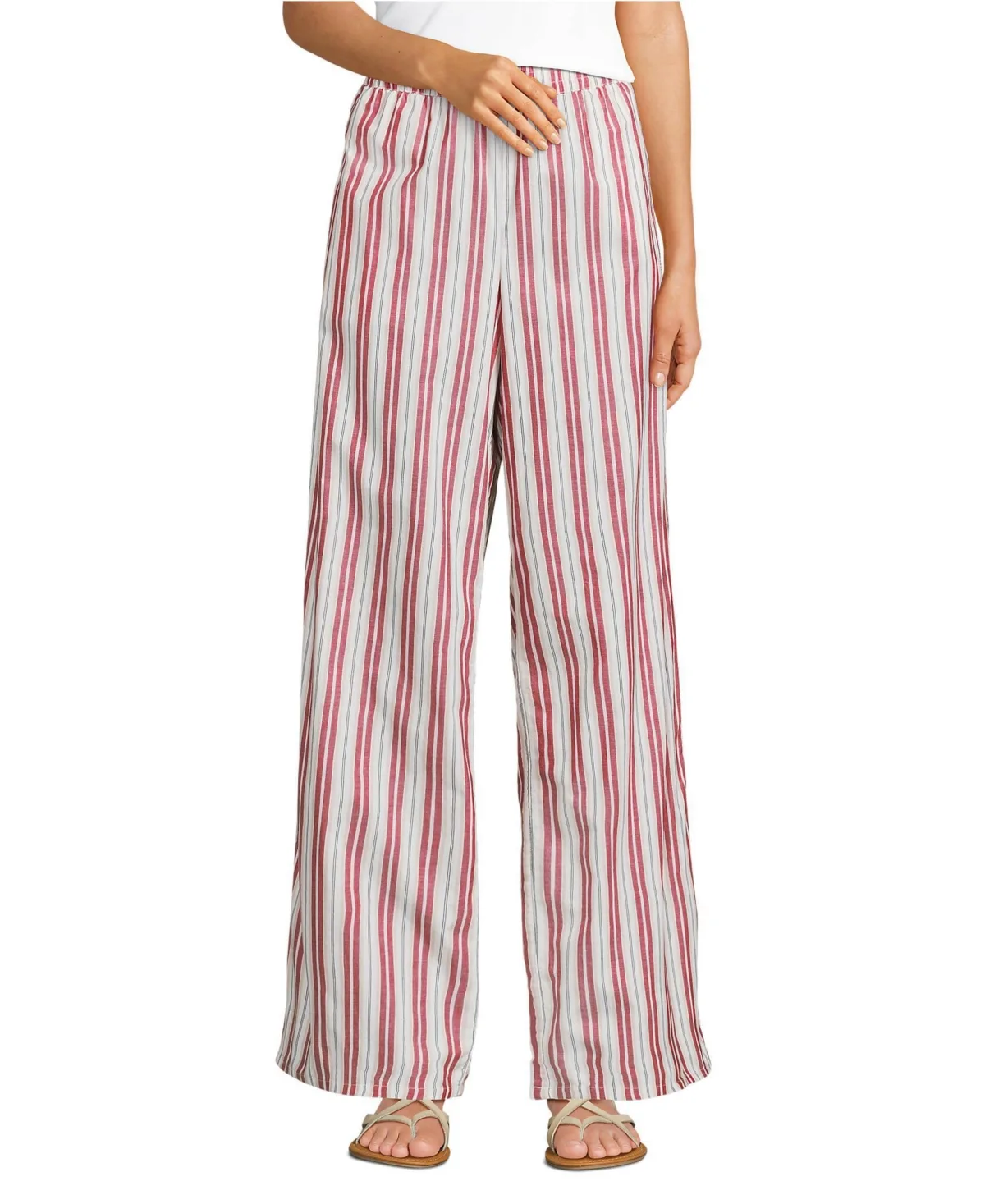 Poplin High Rise Extra Wide Leg Pants by Lands' End