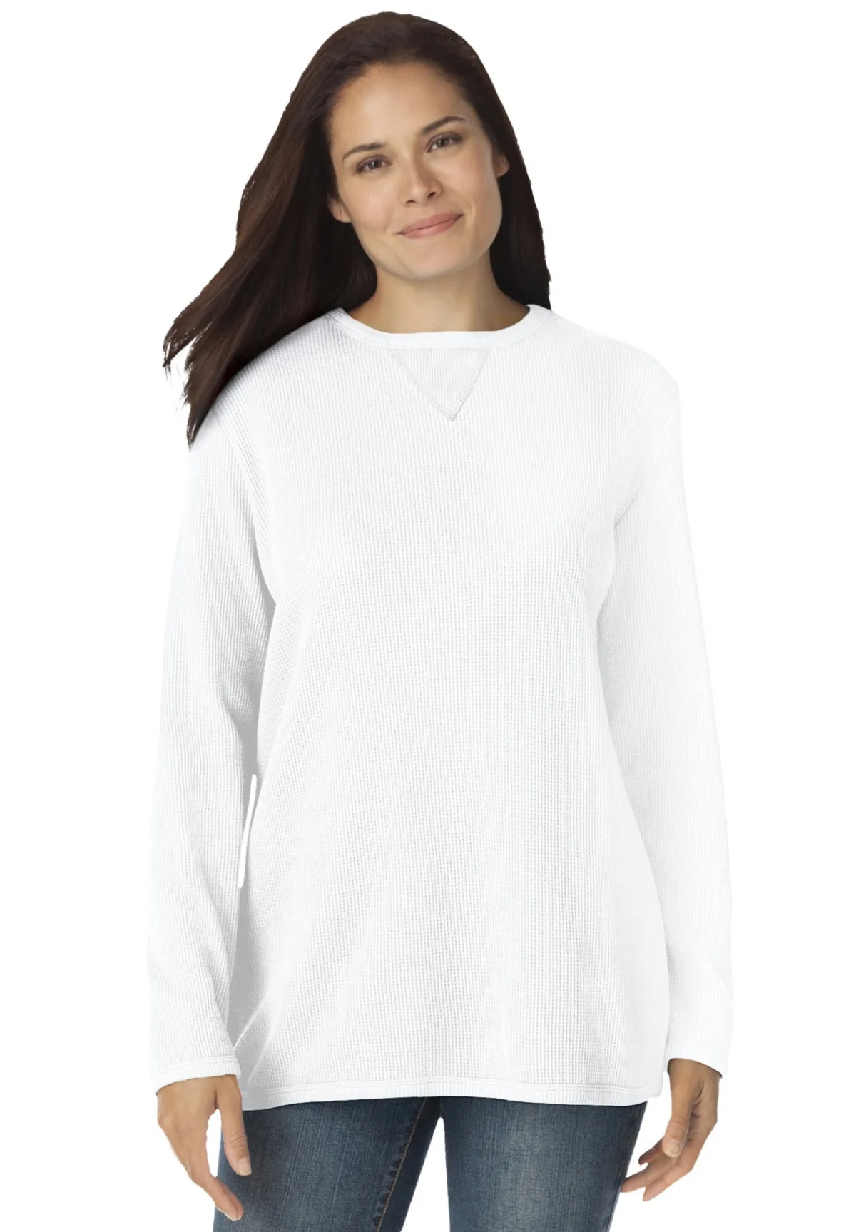 Within Waffle Thermal Sweatshirt by Woman Within