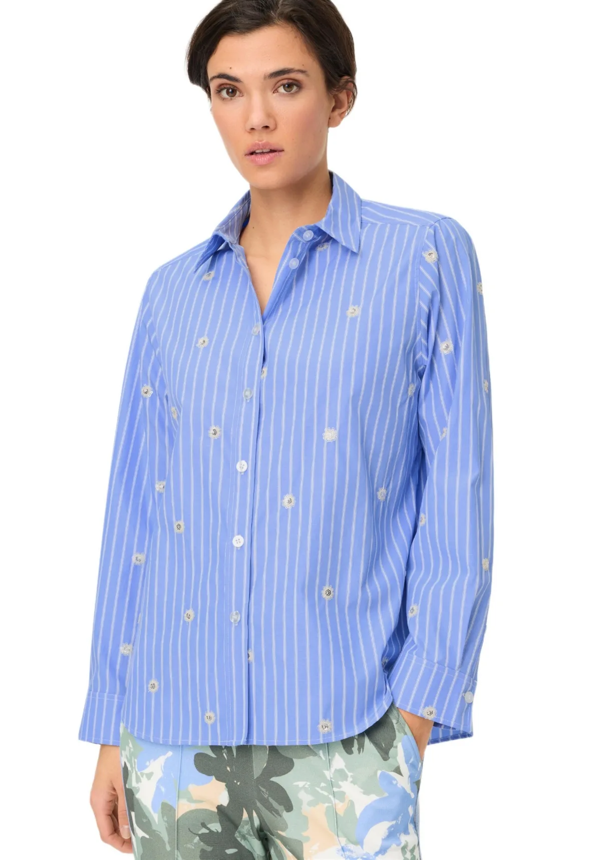 Embellished Stripe Shirt by Olsen