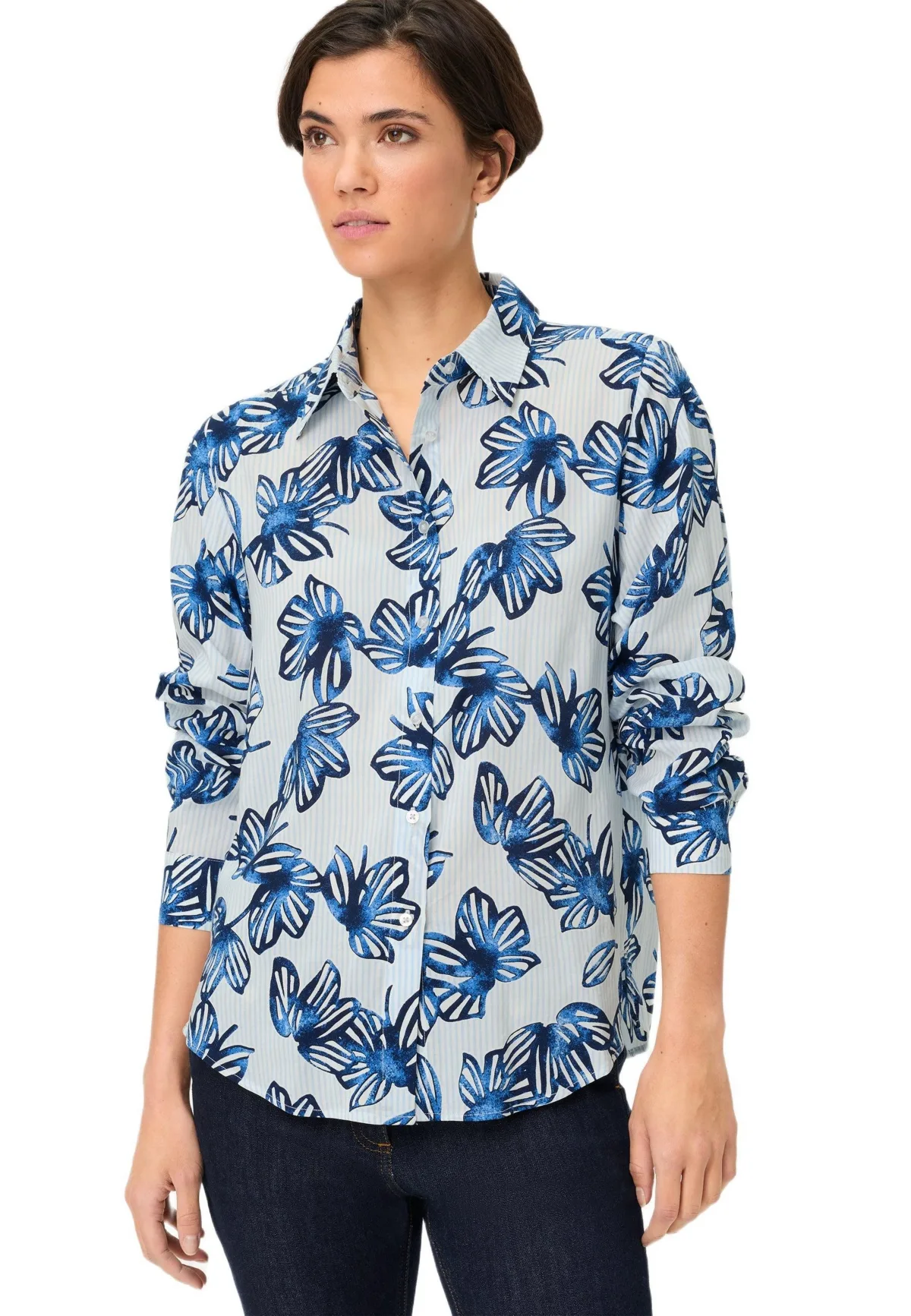 Floral Stripe Shirt by Olsen