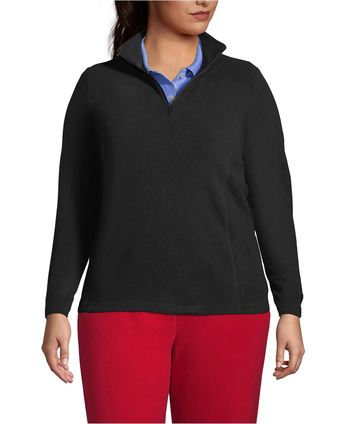 Thermacheck 100 Fleece Quarter Zip Pullover Top by Lands' End
