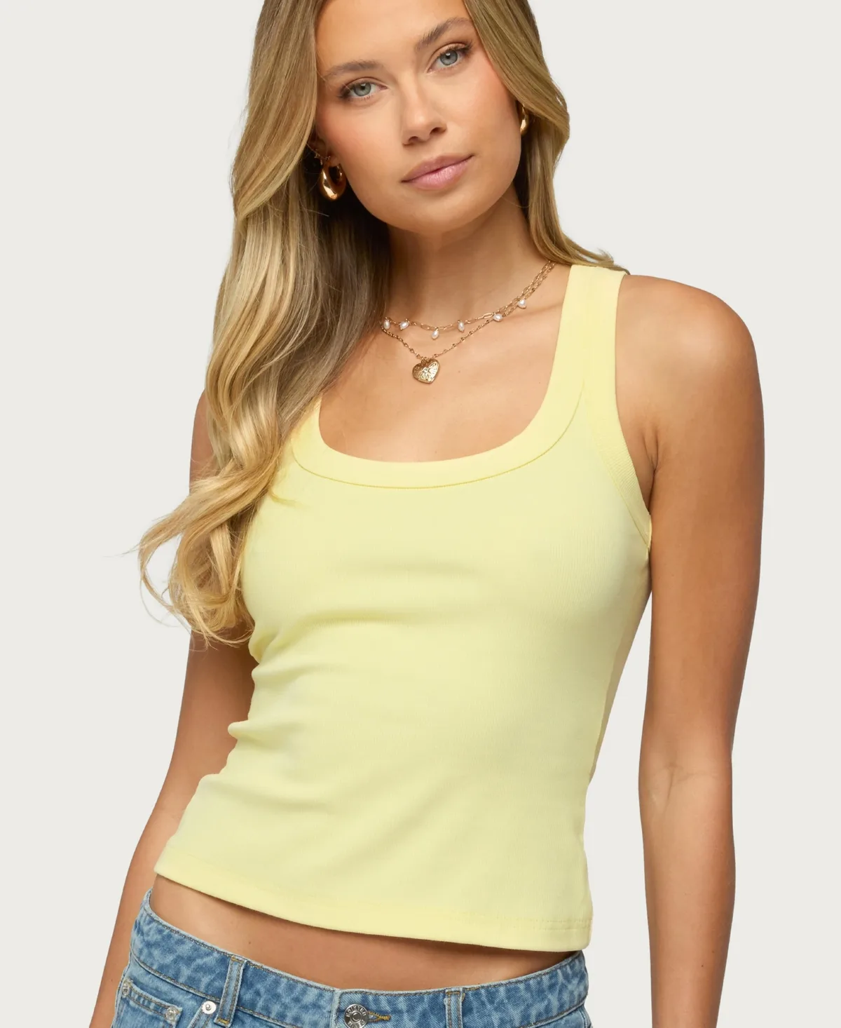 Harlowe Ribbed Racerback Tank Top by Edikted
